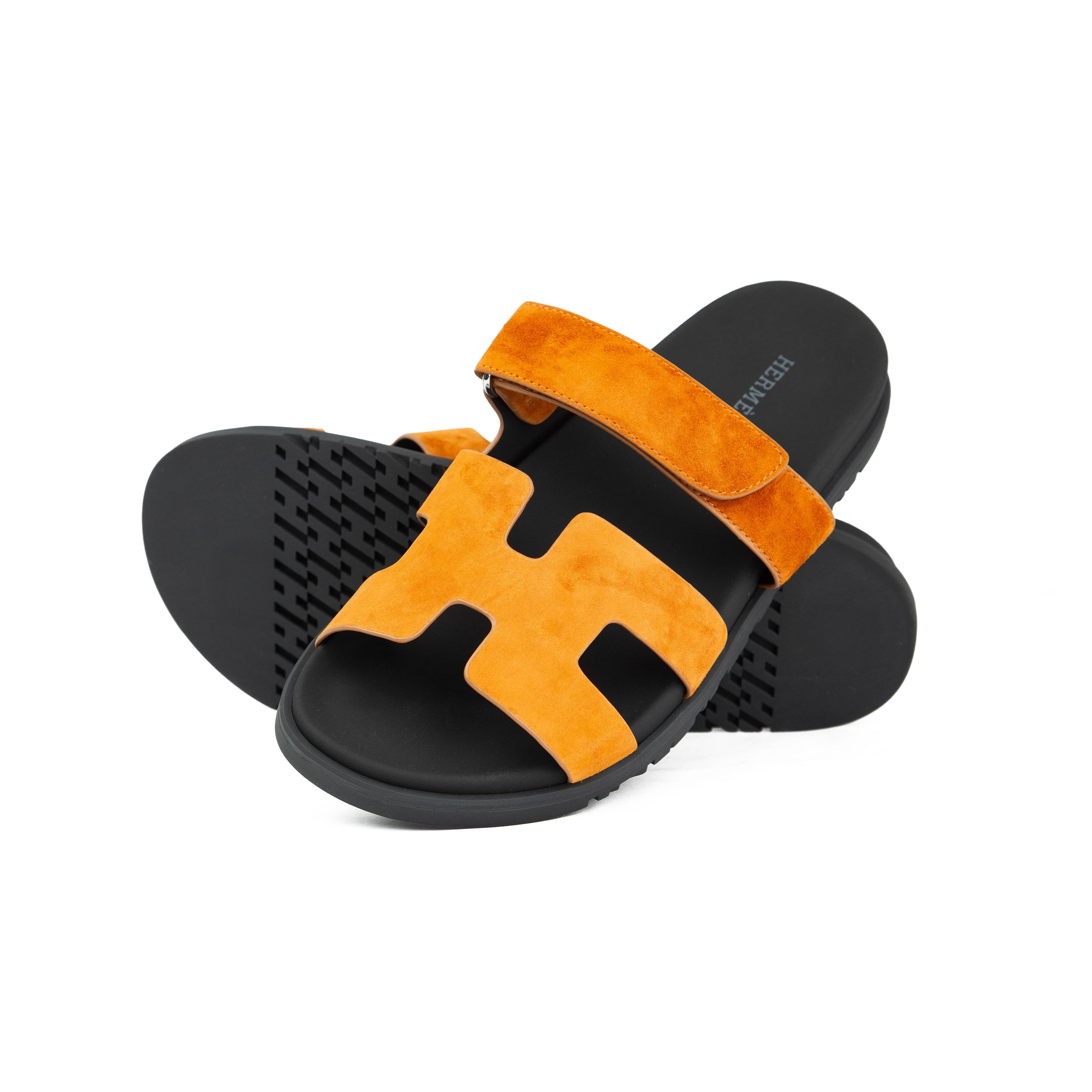 Hermès Chypre Suede Sandals - Saffron Orange