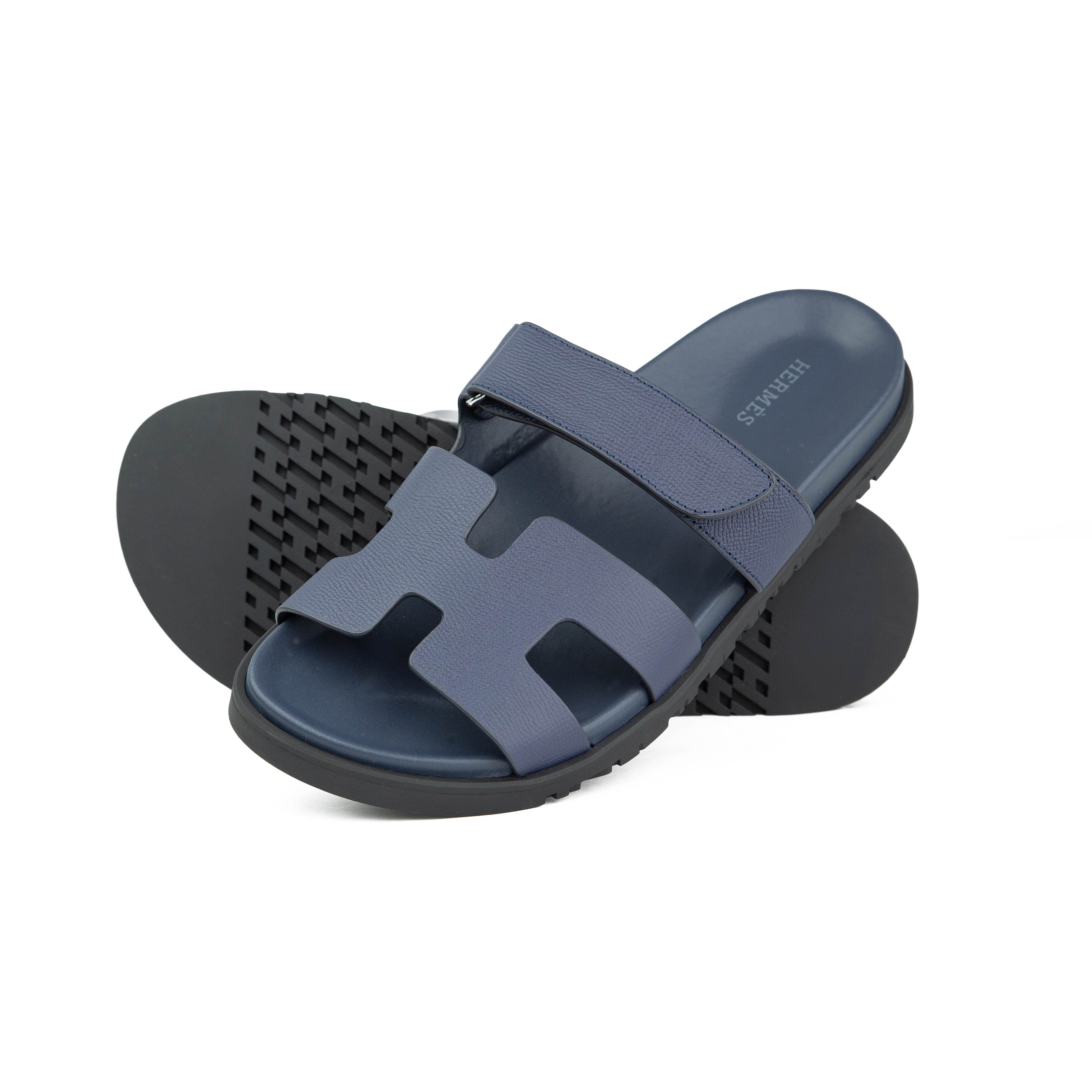 Hermès Chypre Sandal - Marine Blue Epsom Calfskin Leather