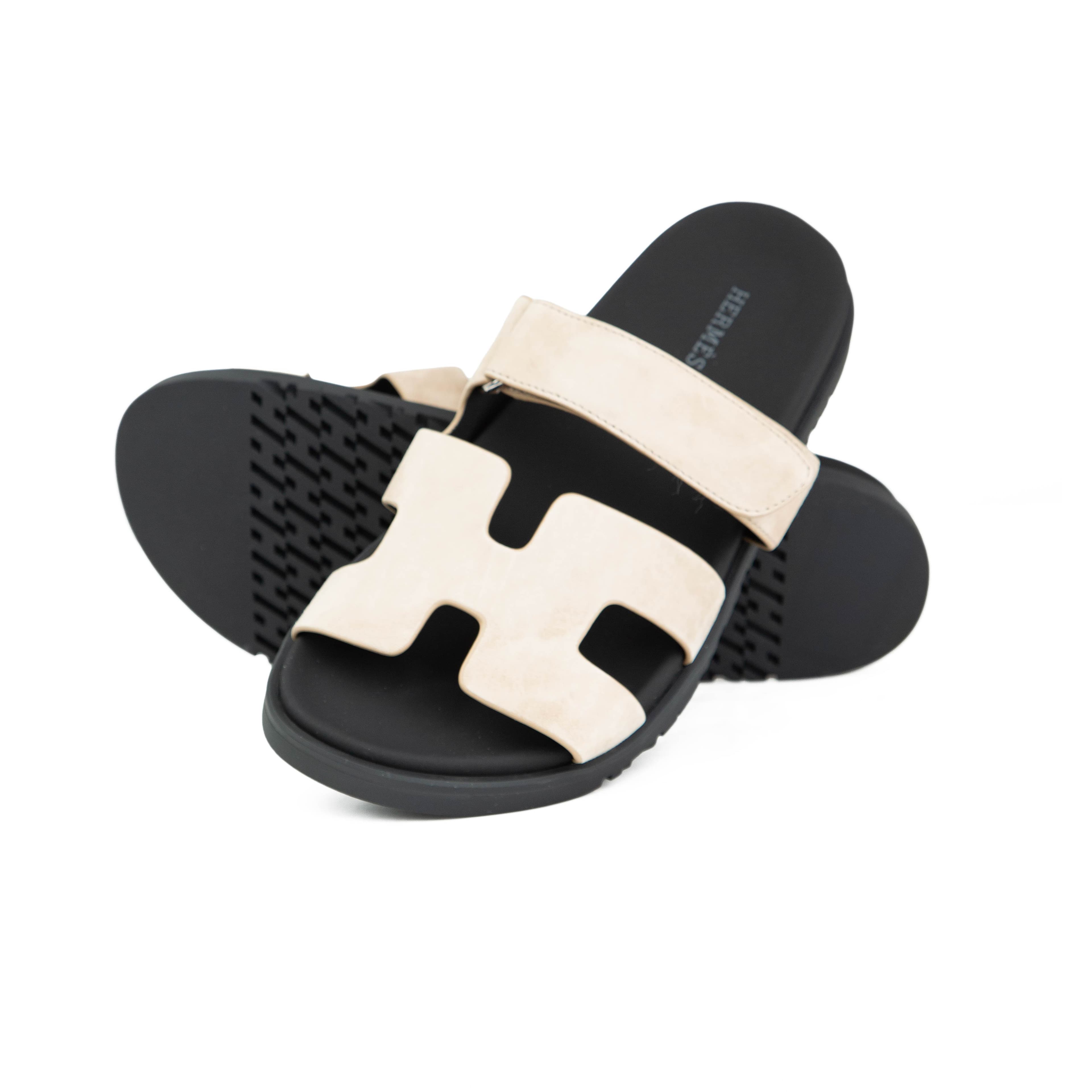 Hermès Chypre Beige Suede Sandals - Luxury Unisex Footwear