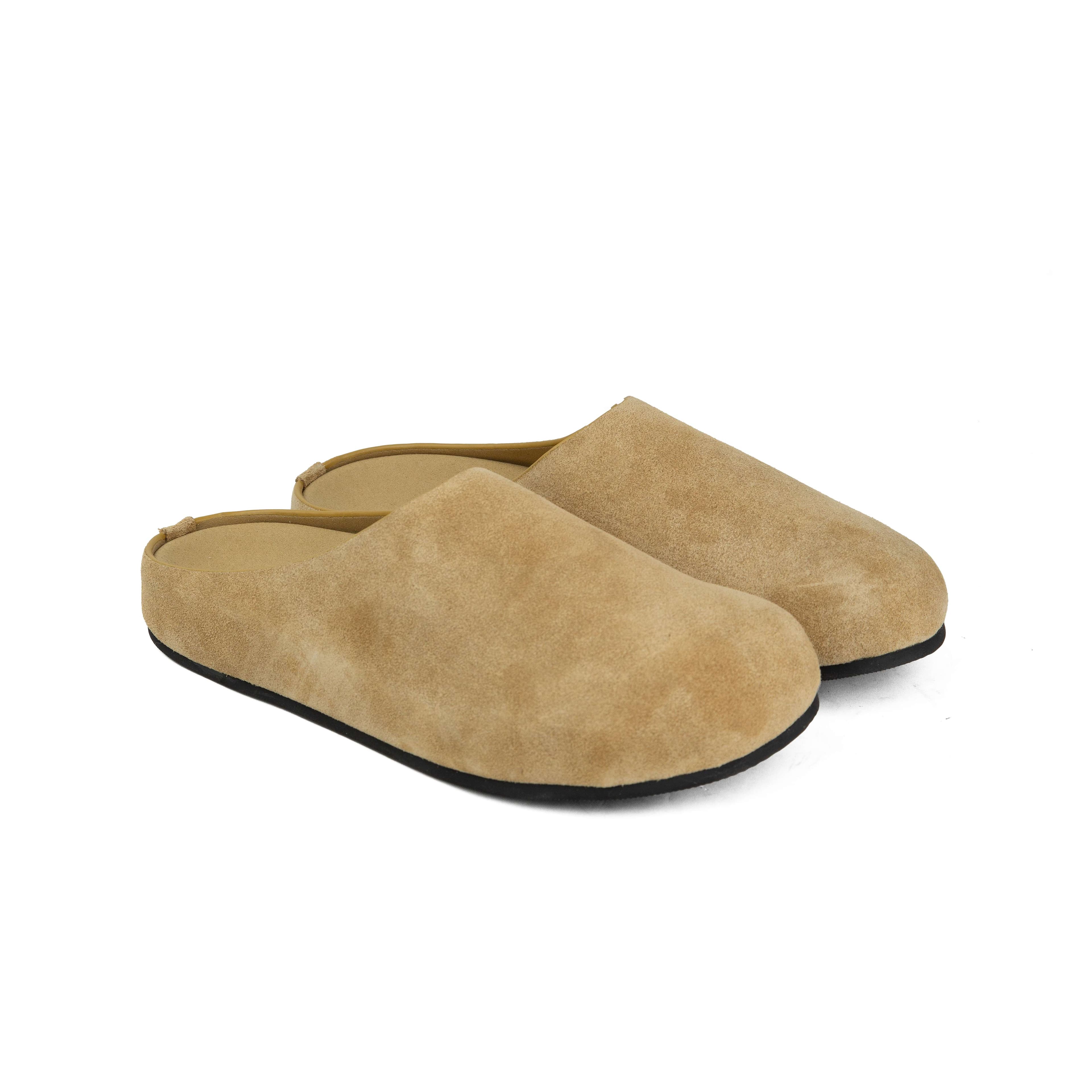 The Row Suede Mule Clogs - Luxury Sand Beige Slip-On Shoes