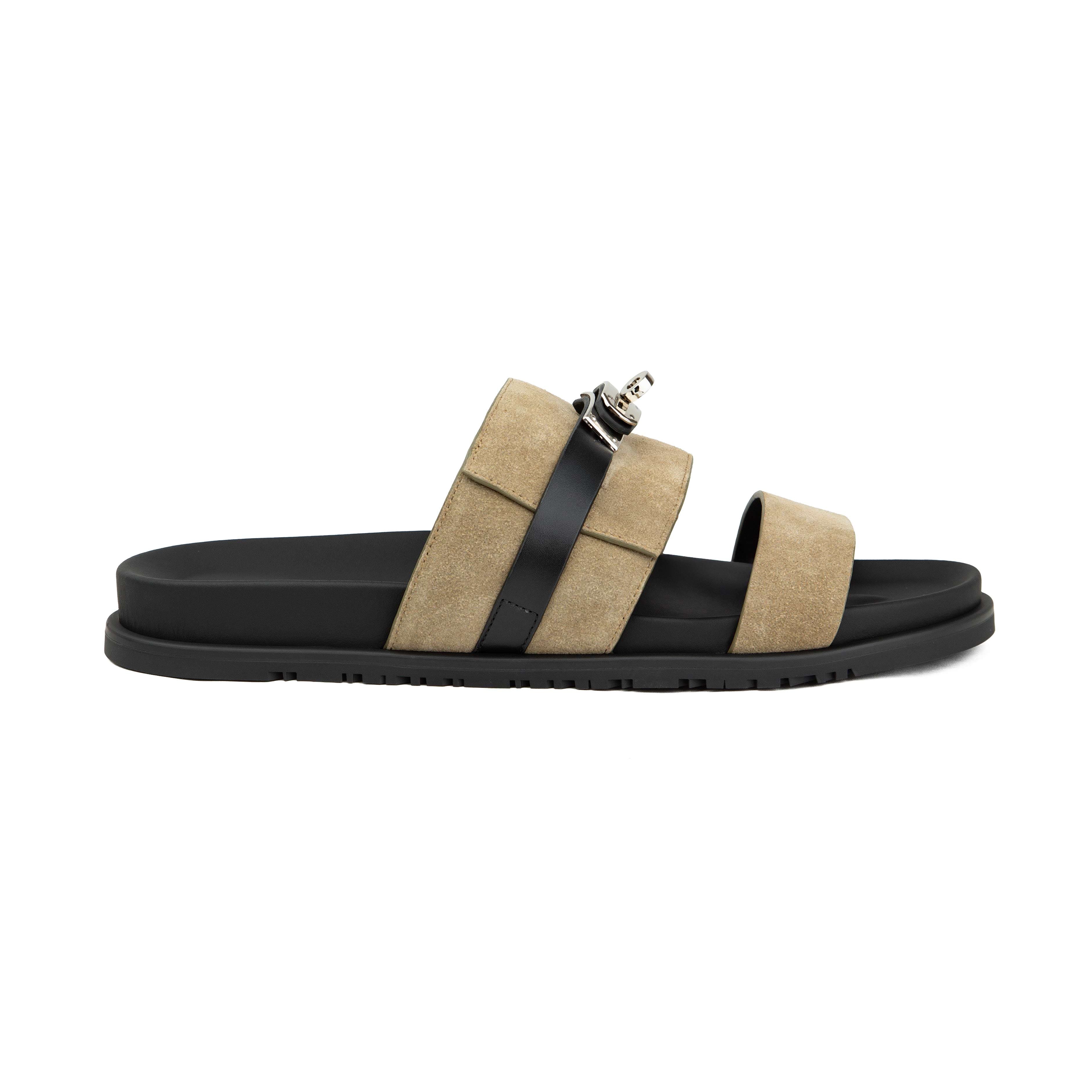 Hermès Chypre Sandals - Vert Cyprès Green Matte Calfskin