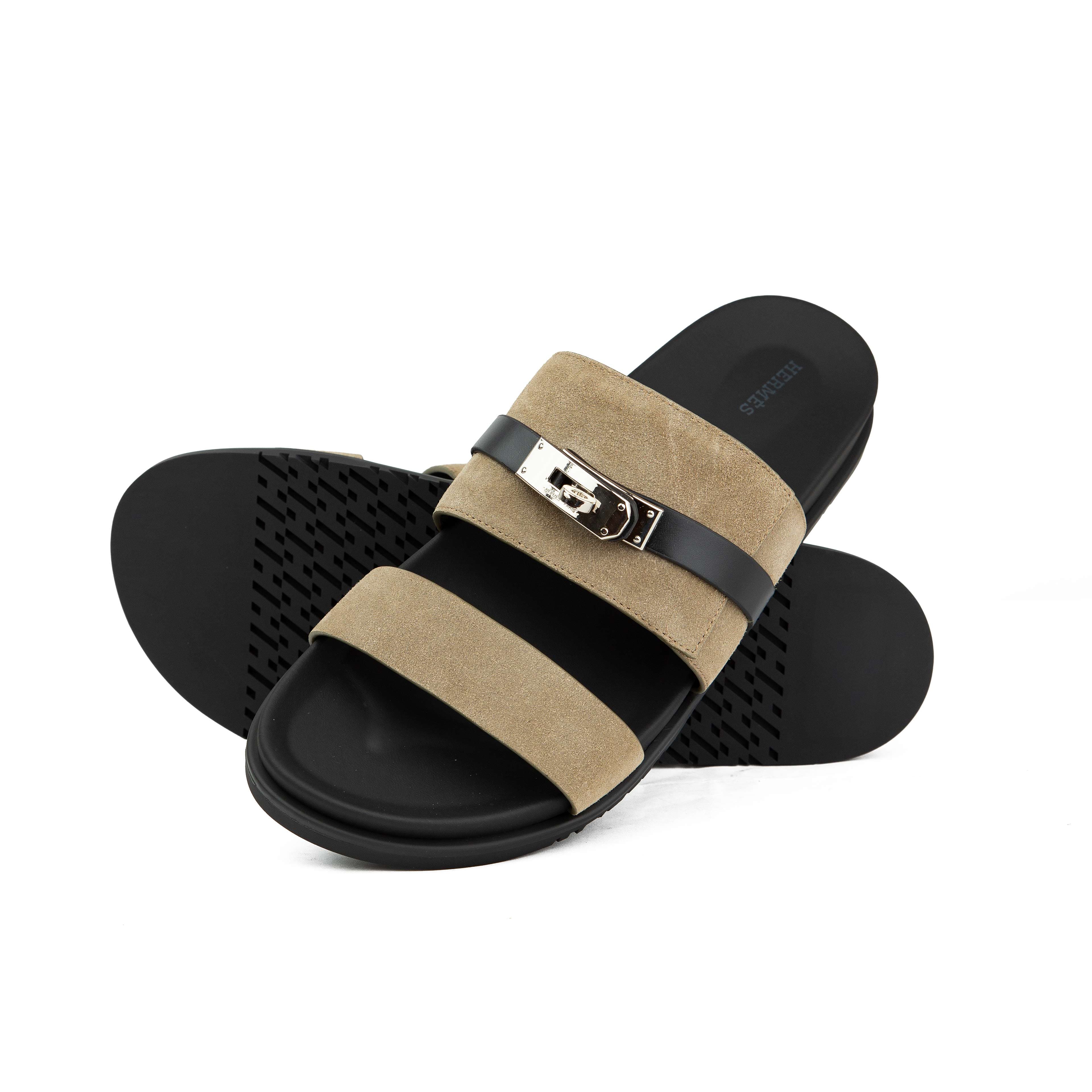 Hermès Chypre Sandals - Vert Cyprès Green Matte Calfskin