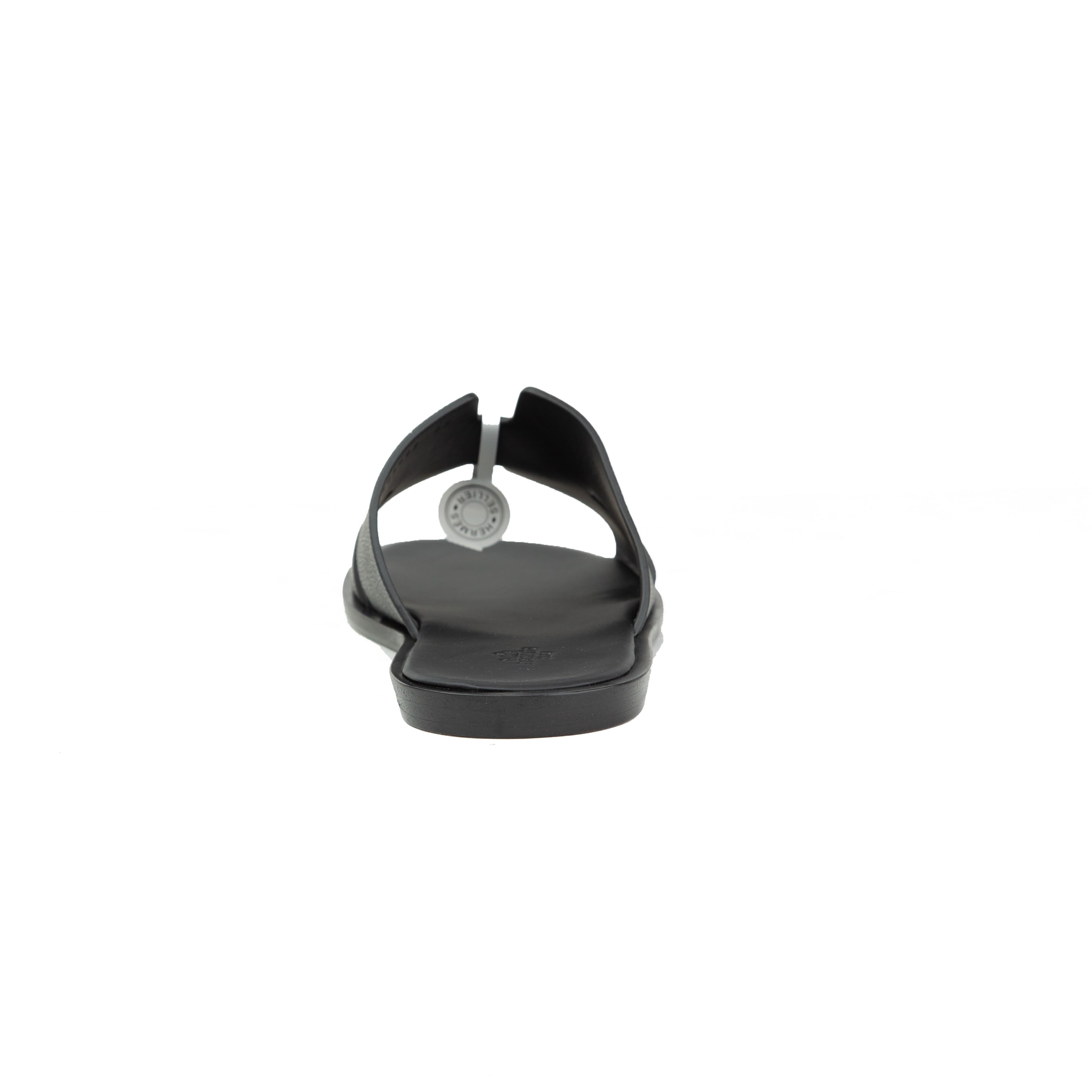 Hermès Izmir Sandals | Black Epsom Calfskin Men's Slides