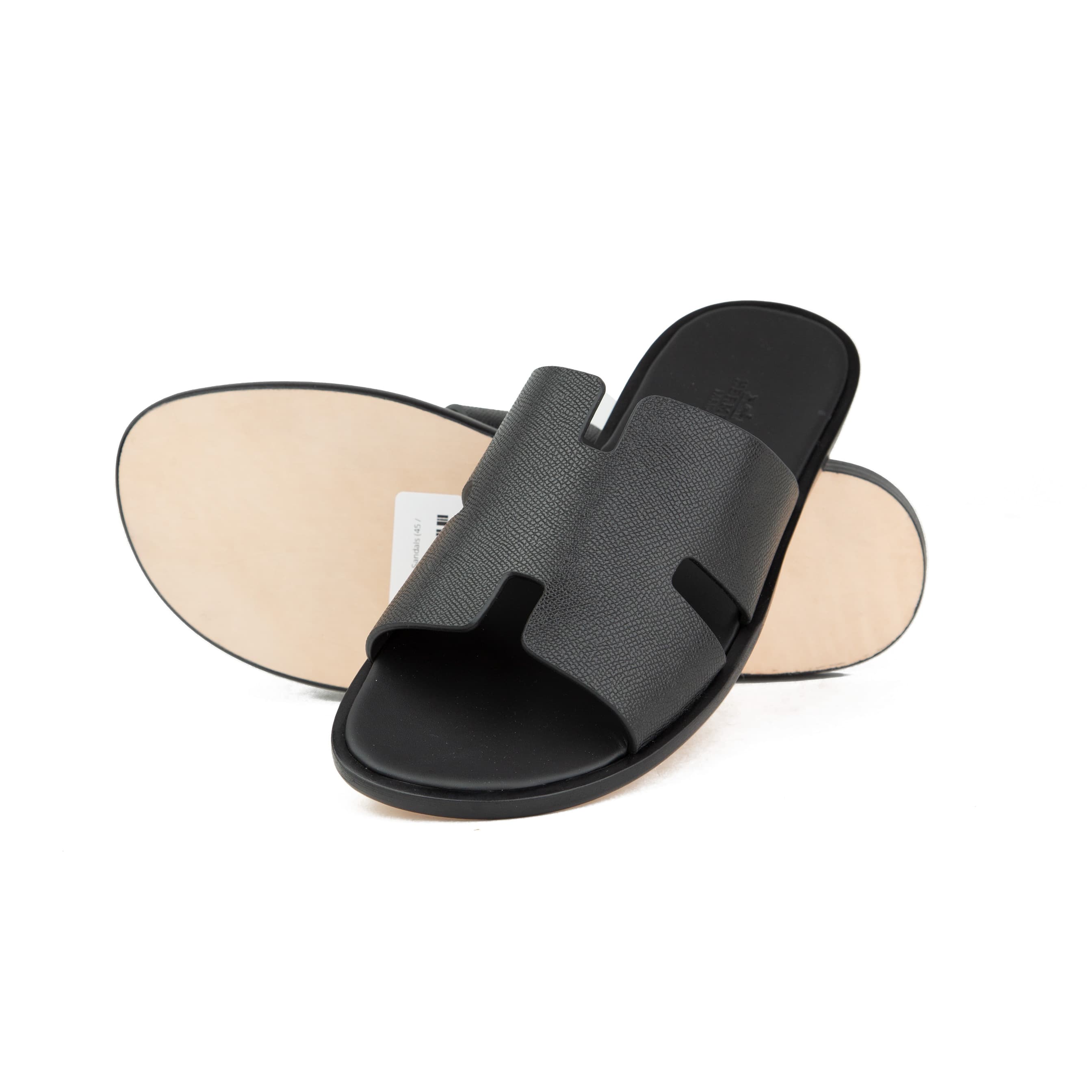 Hermès Izmir Sandals | Black Epsom Calfskin Men's Slides