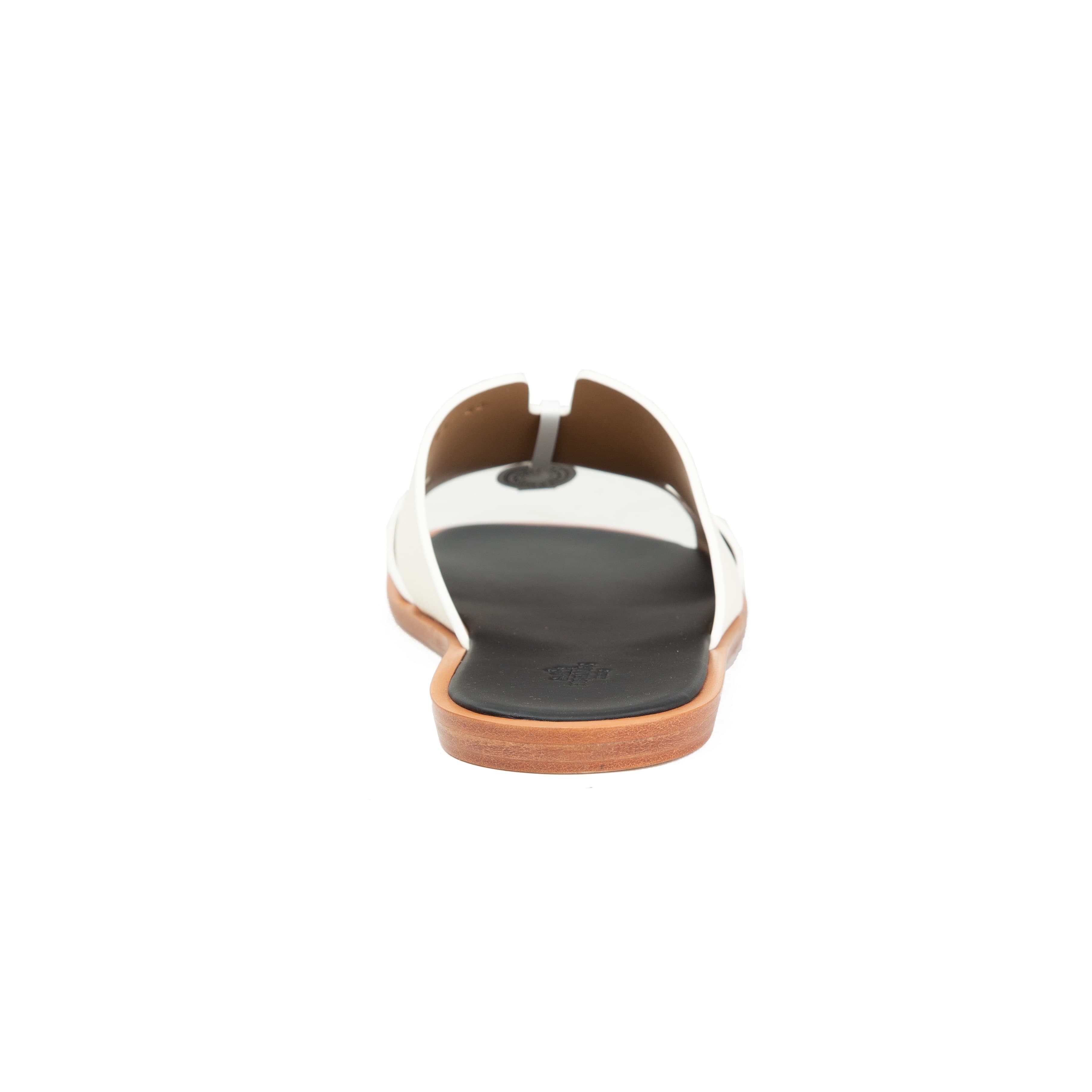Hermès Izmir Sandals | White Epsom Calfskin Men's Slides