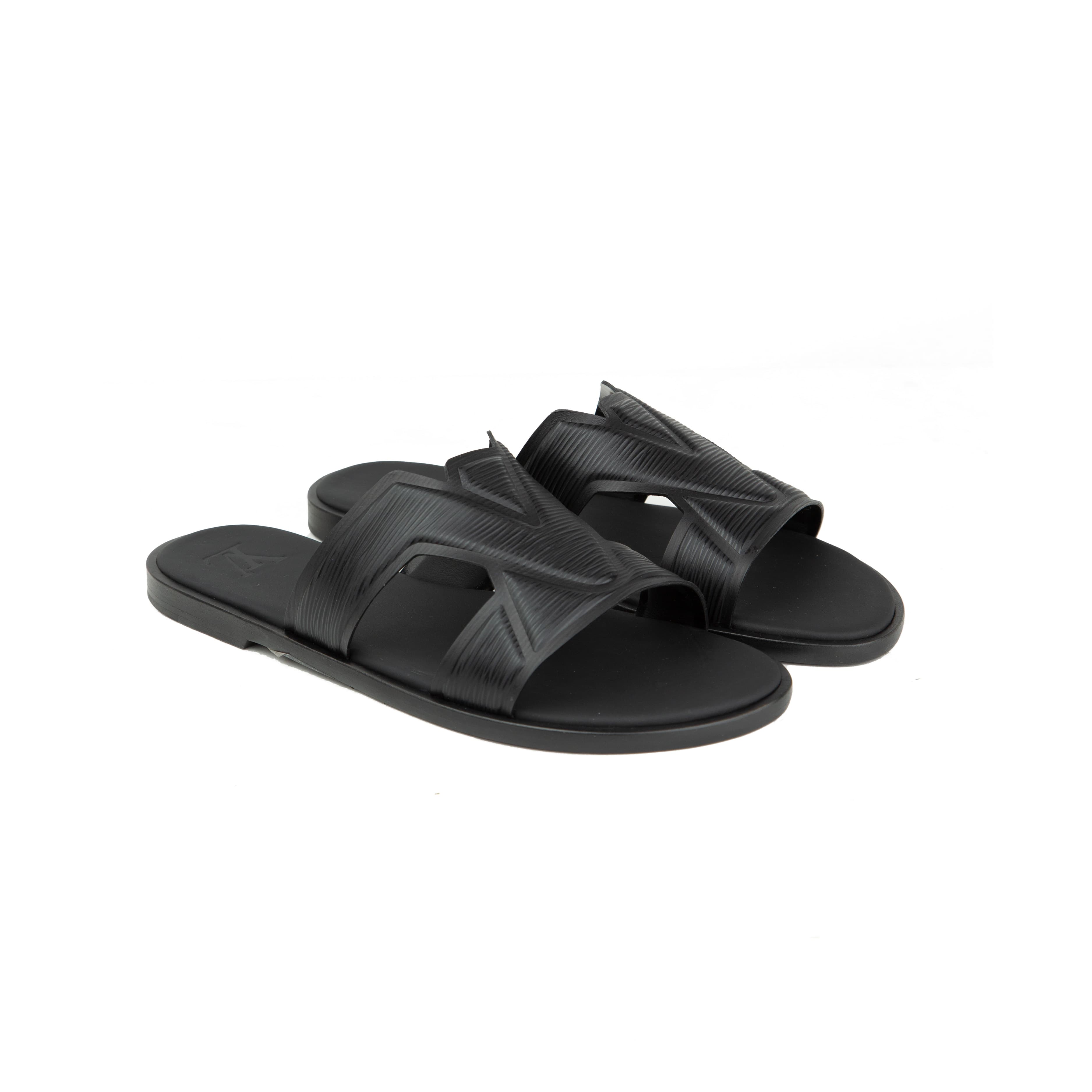 Louis Vuitton Waterfront Mules | Cognac Grained Leather Slide