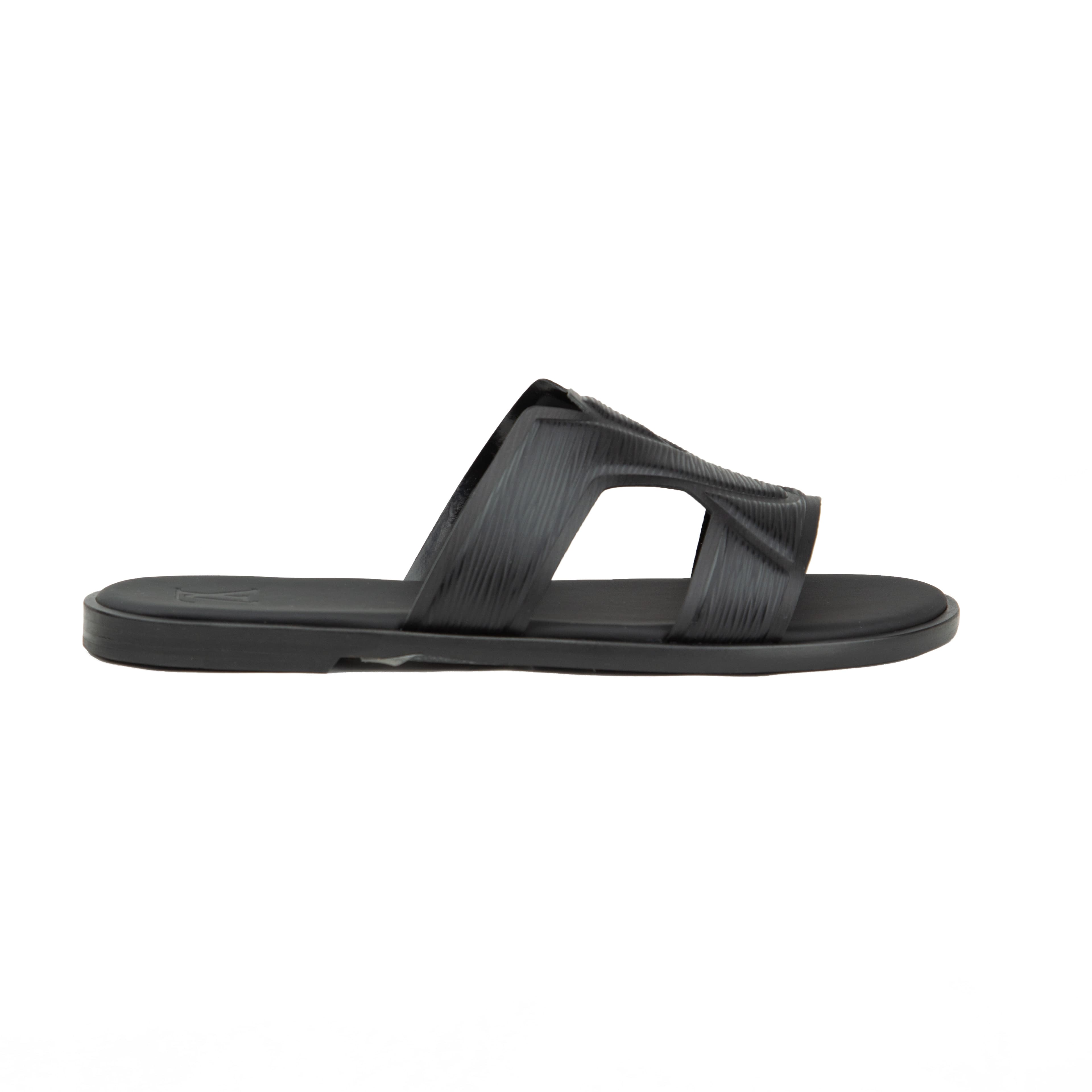Louis Vuitton Waterfront Mules | Cognac Grained Leather Slide