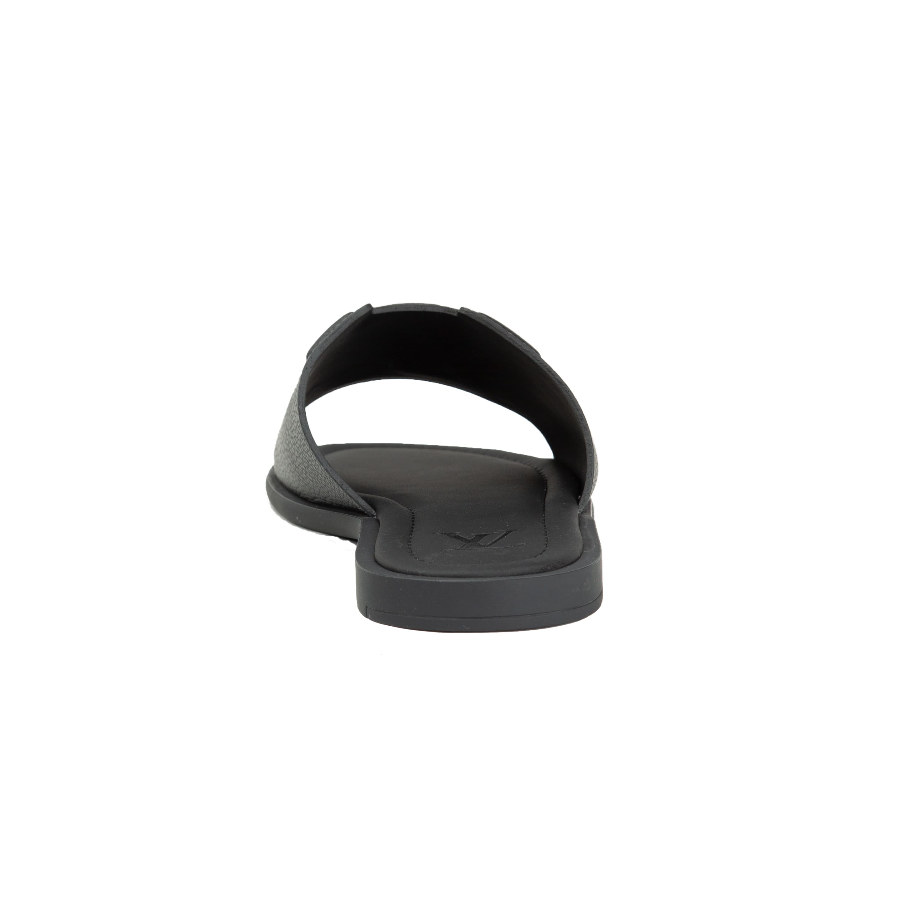 Louis Vuitton Waterfront Black Leather Mules | Luxury Slides