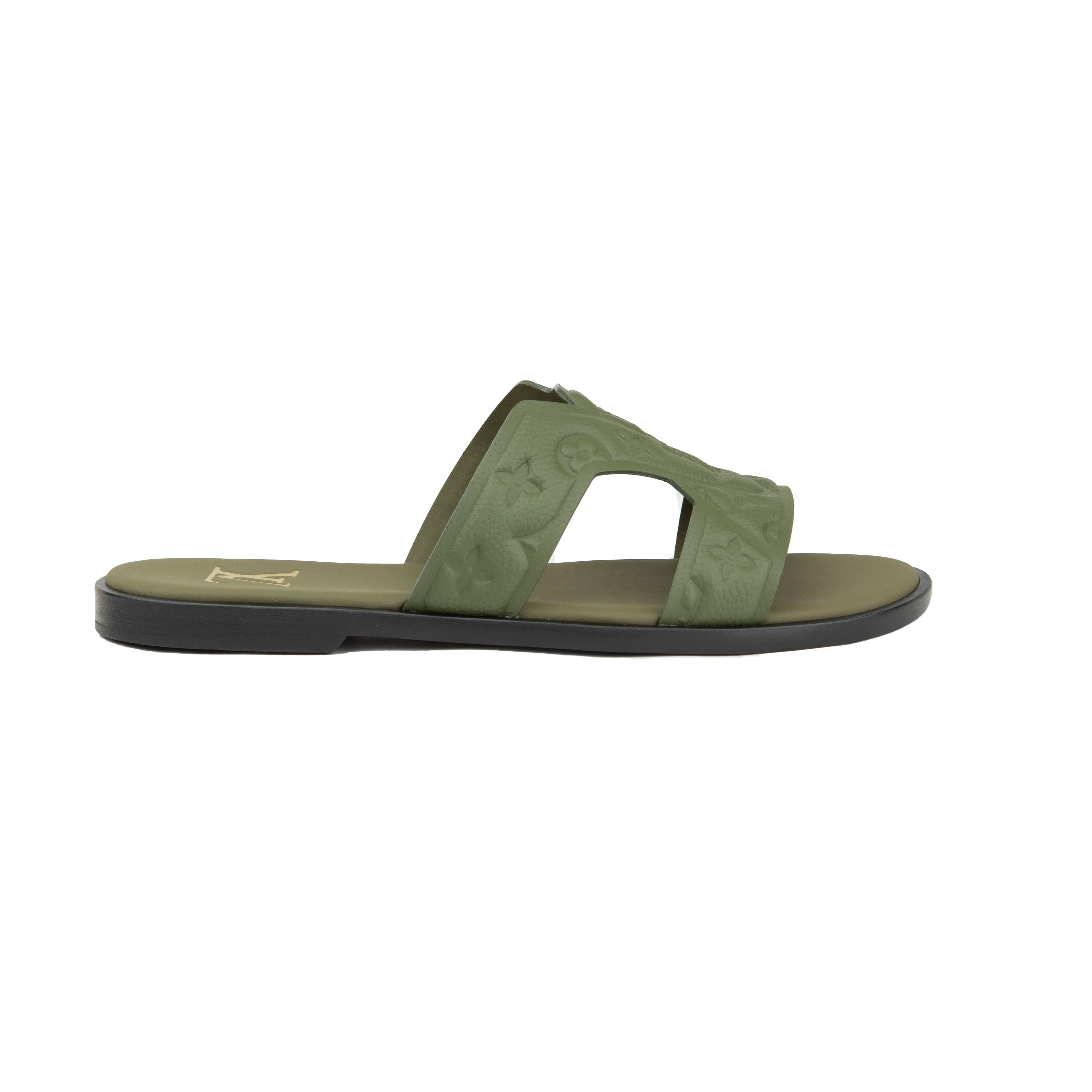 Louis Vuitton Waterfront Mules | Cognac Grained Leather Slide