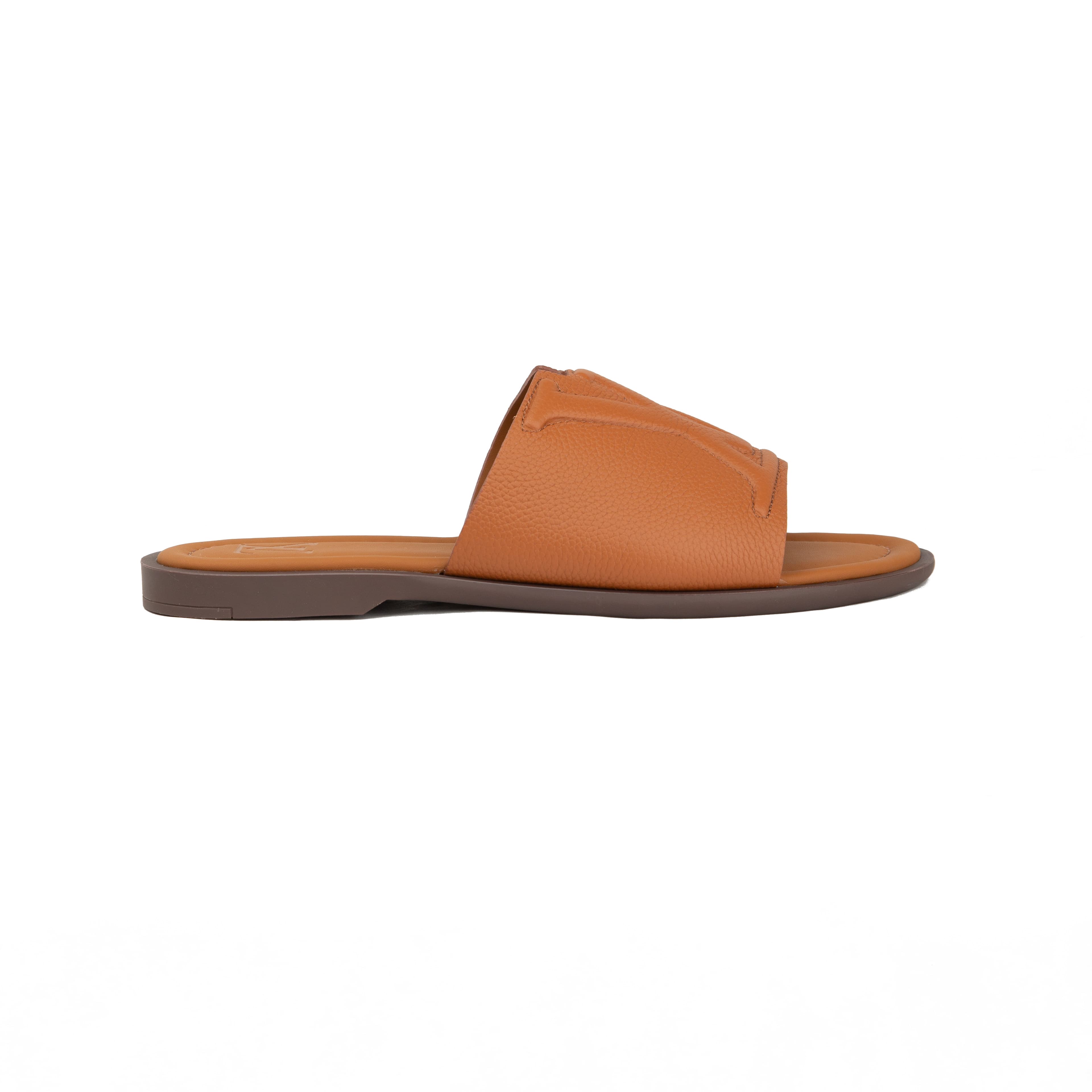Louis Vuitton Waterfront Mules | Cognac Grained Leather Slide