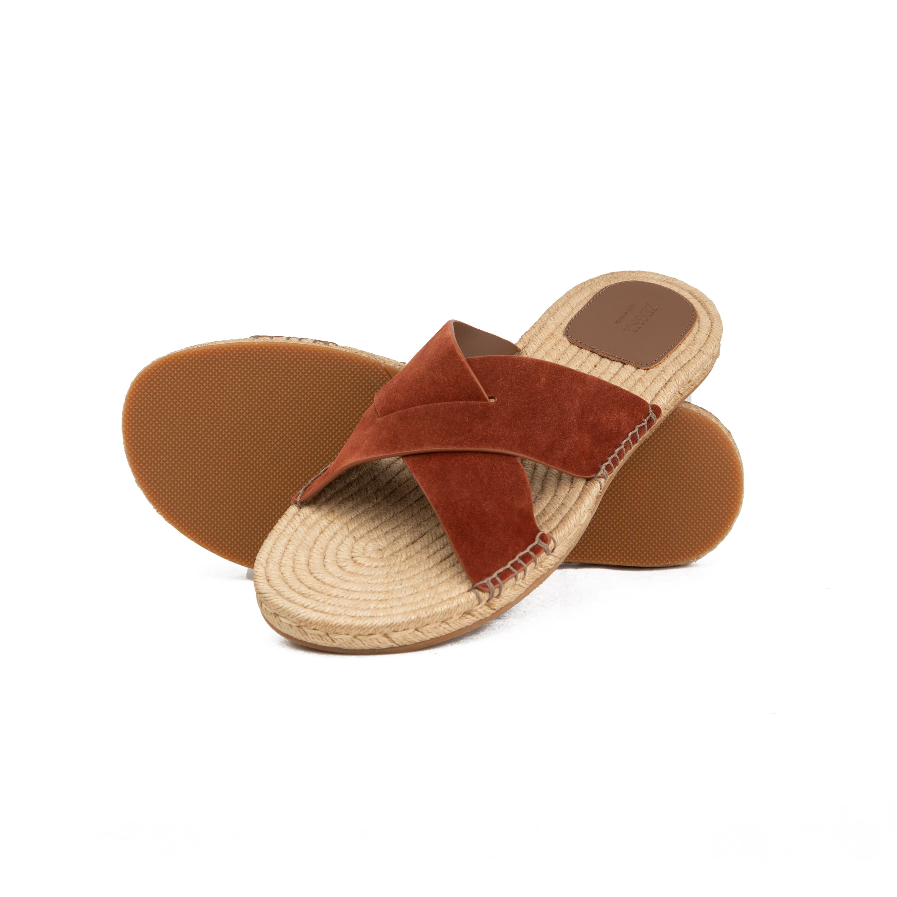 ZEGNA Men's Suede Cross-Strap Espadrille Luxury Slides