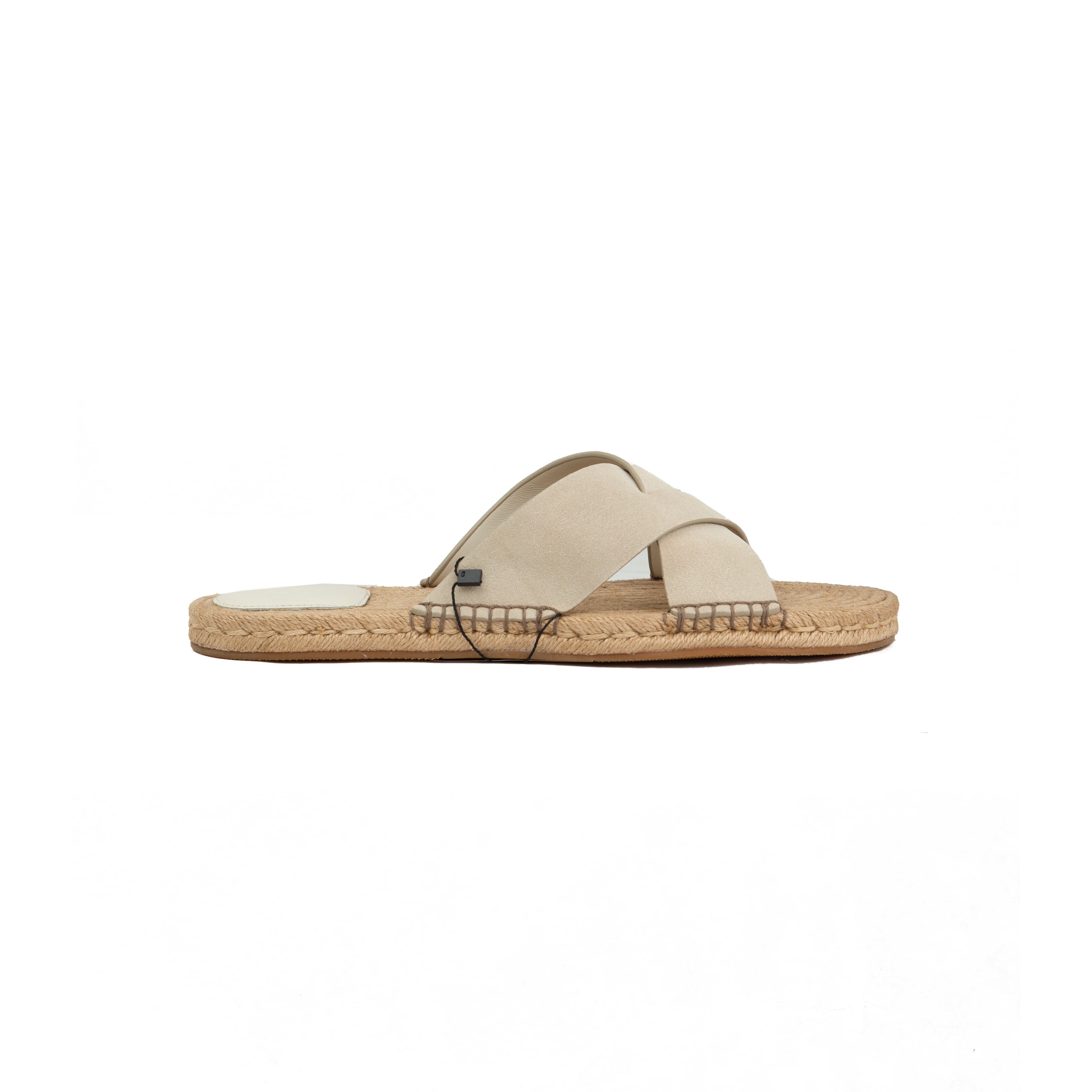 ZEGNA Men's Olive Suede Cross-Strap Espadrille Luxury Slides