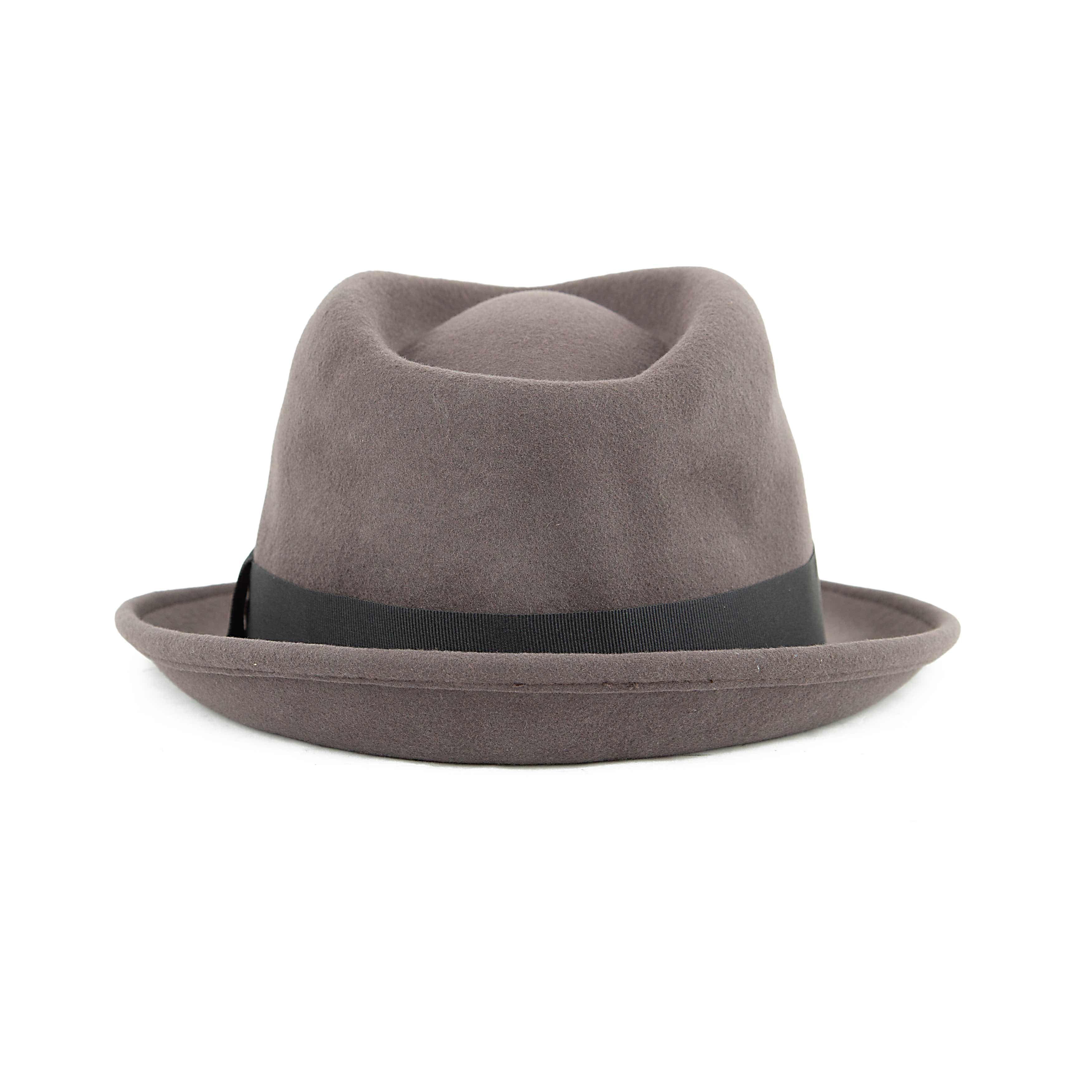 Classic Charcoal Grey Wool Felt Fedora Hat | Unisex Headwear