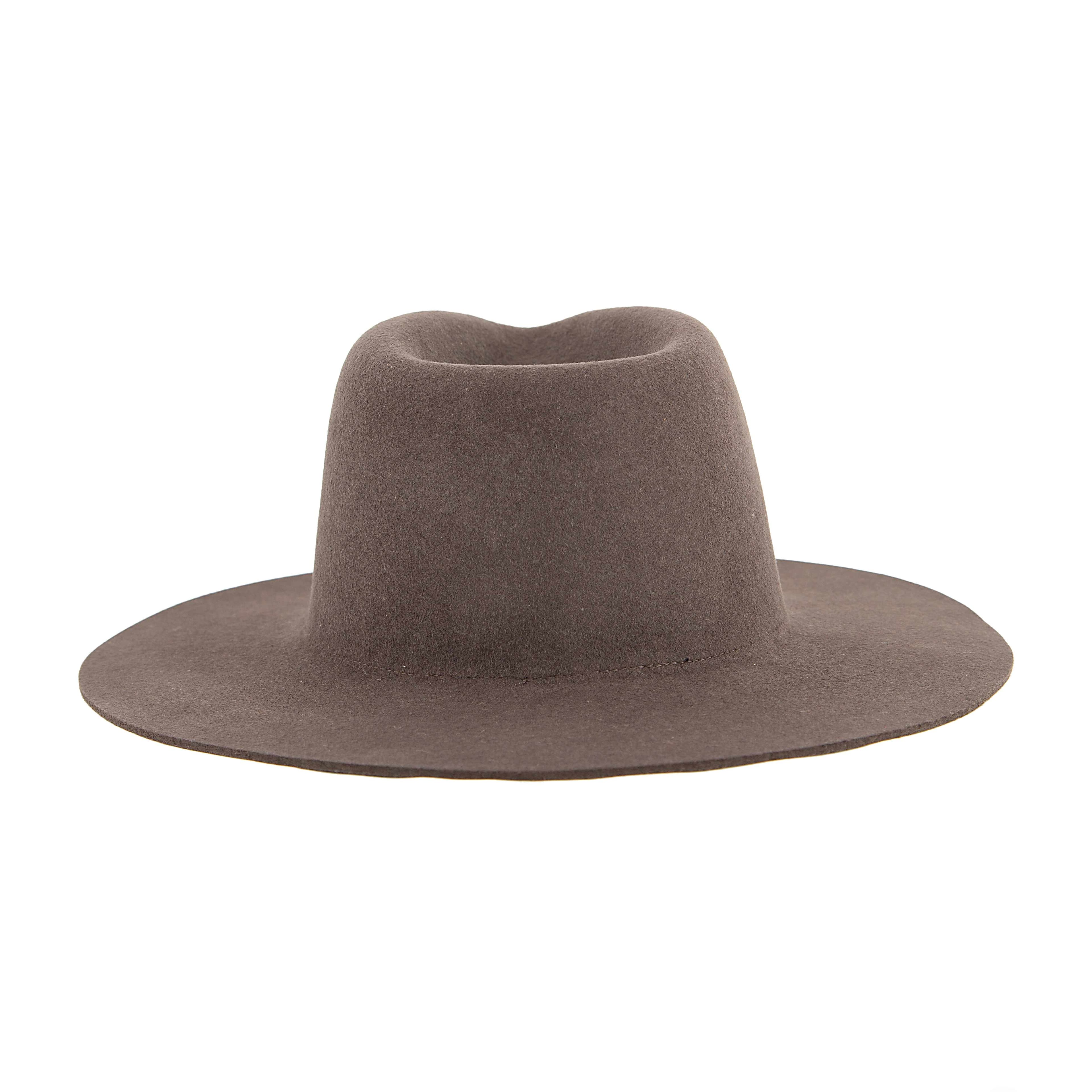 Charcoal Grey Wool Fedora with Silver Textured Woven Band