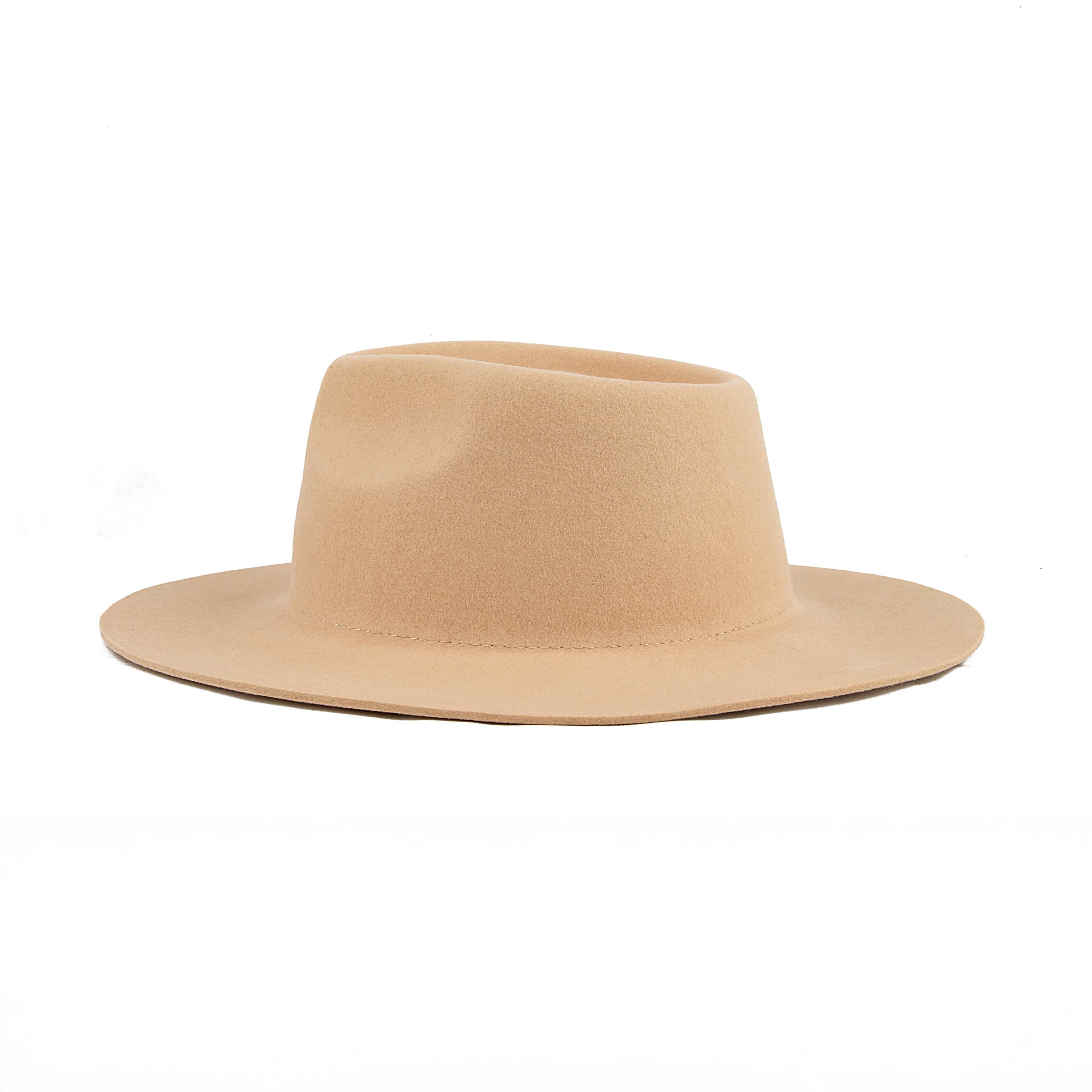 Black Wool Wide Brim Fedora - Navy Geometric Patterned Band