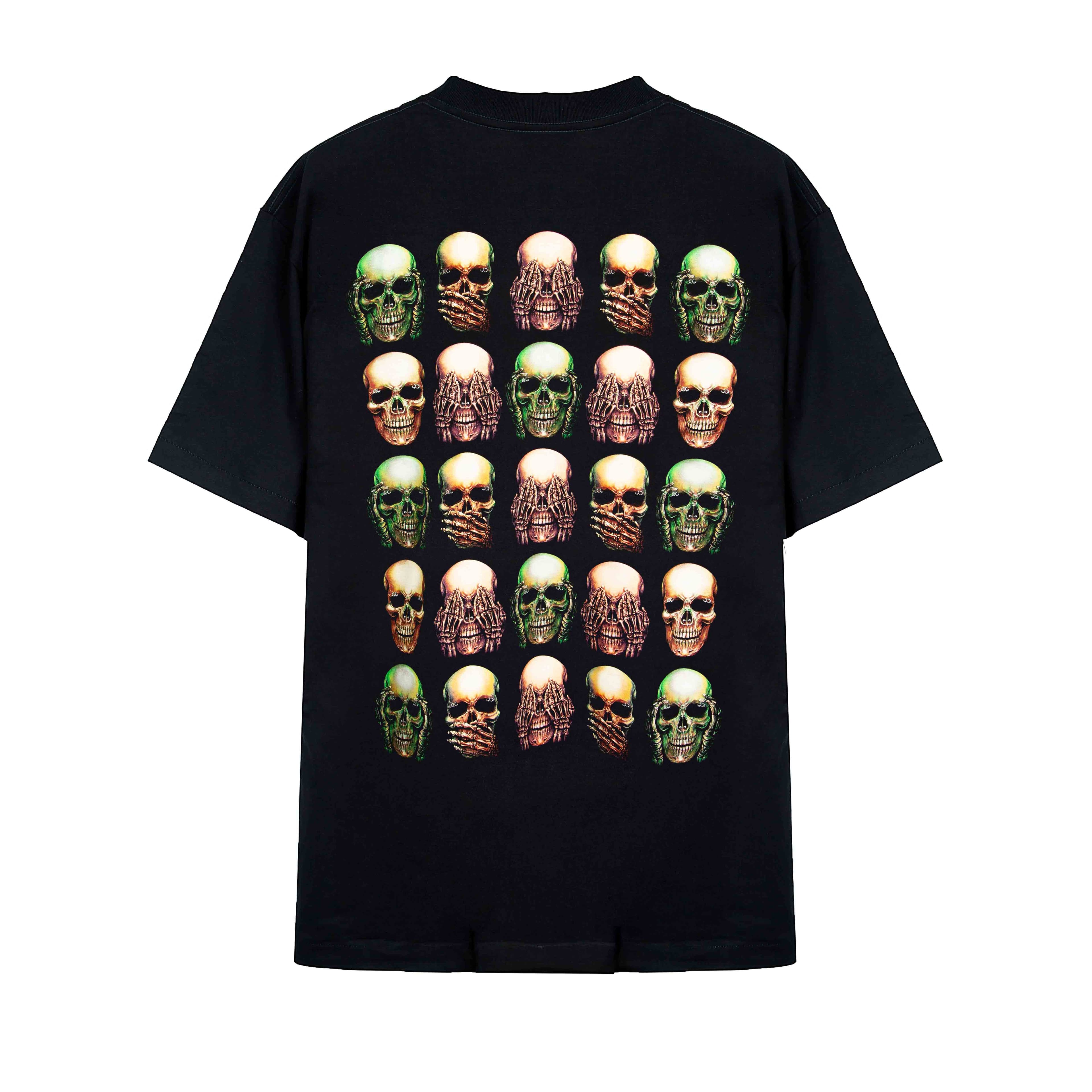 Rock Eagle Skulls Hear See Speak No Evil Black Graphic Unisex