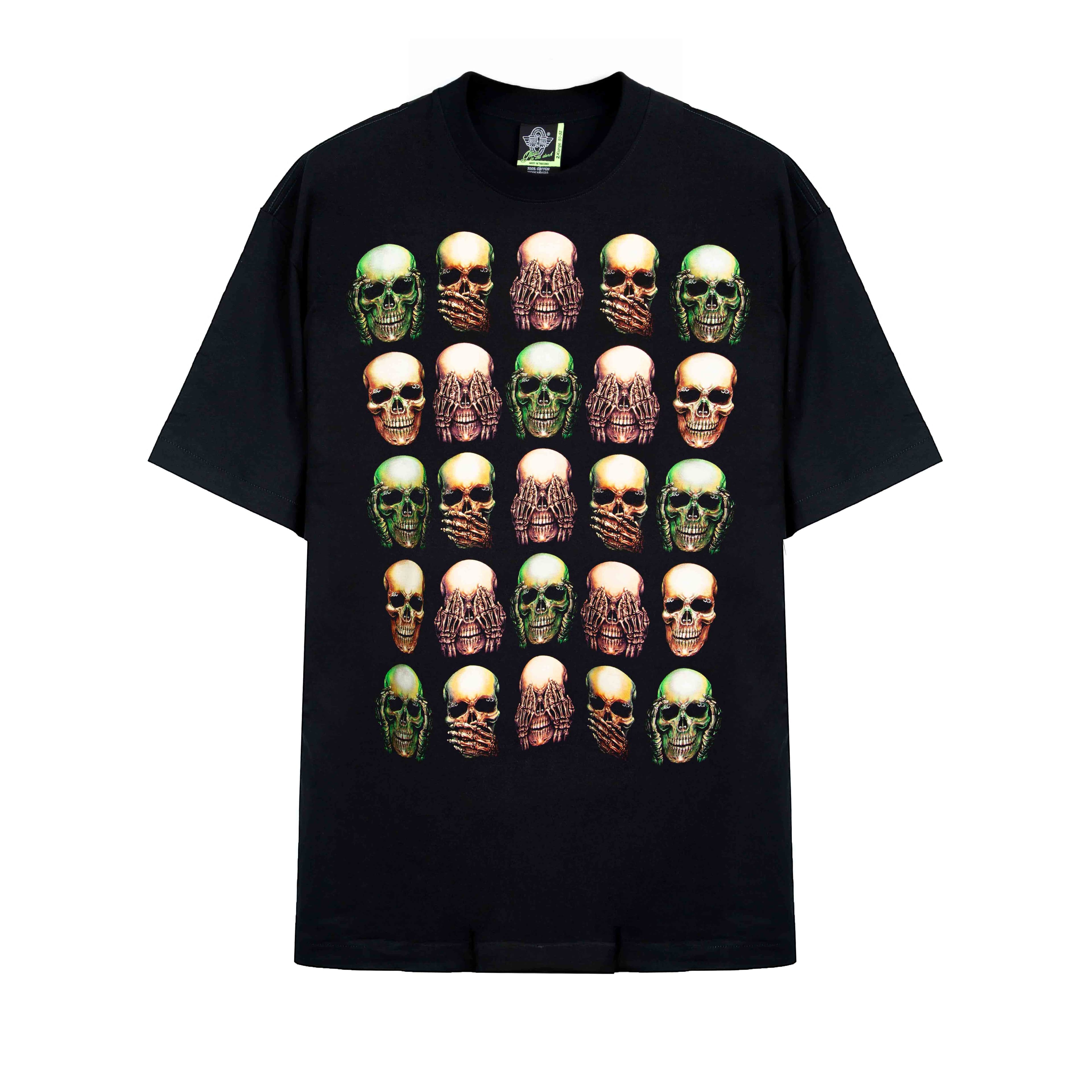 Rock Eagle Skulls Hear See Speak No Evil Black Graphic Unisex