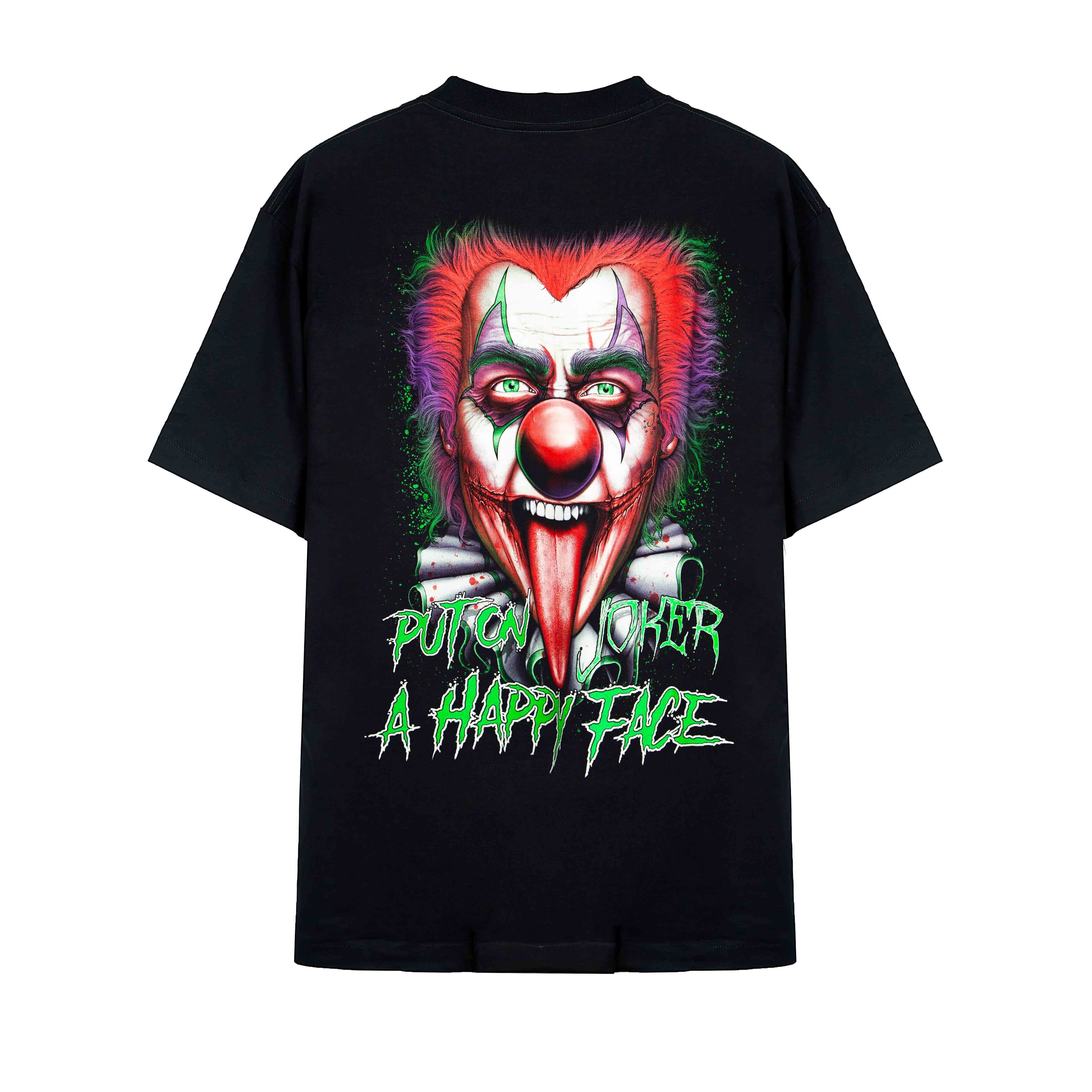 Rock Eagle Raving Clown Face Black Graphic T-Shirt Unisex