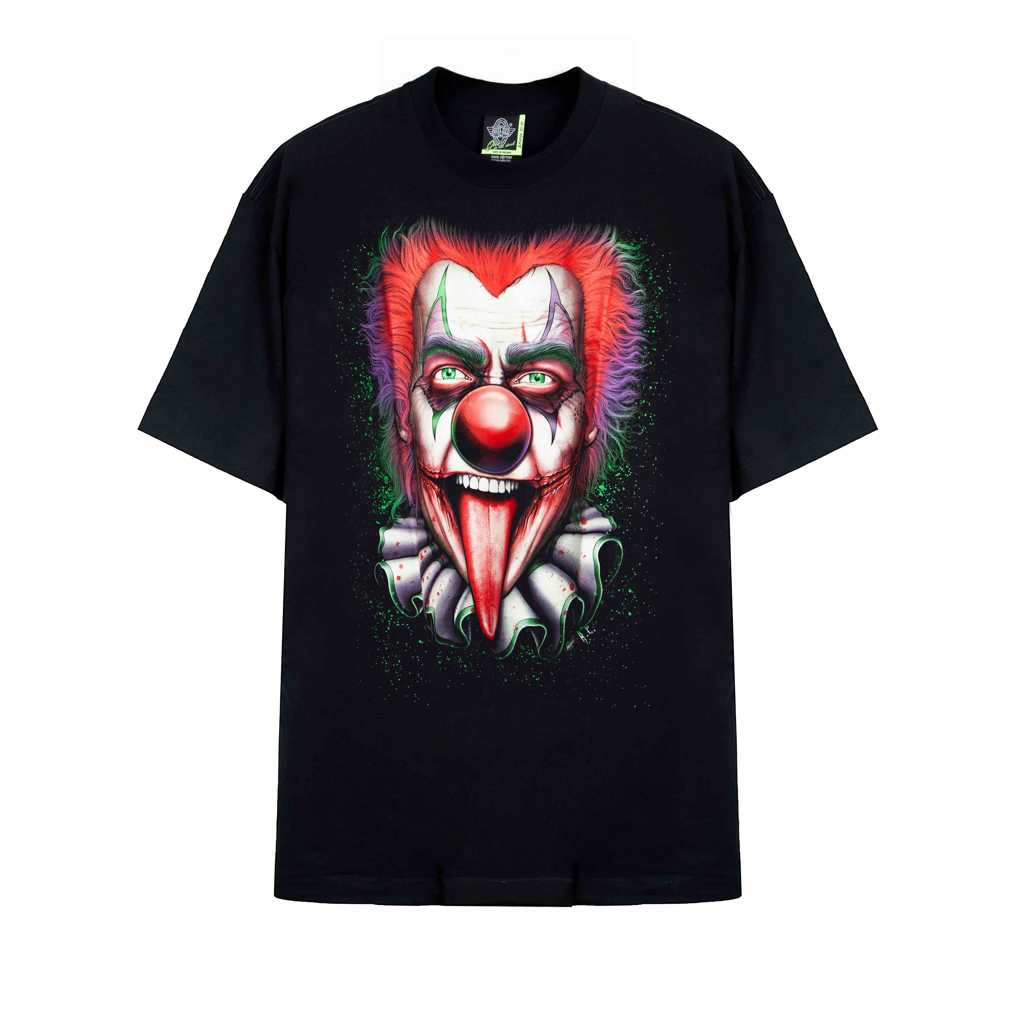 Rock Eagle Raving Clown Face Black Graphic T-Shirt Unisex
