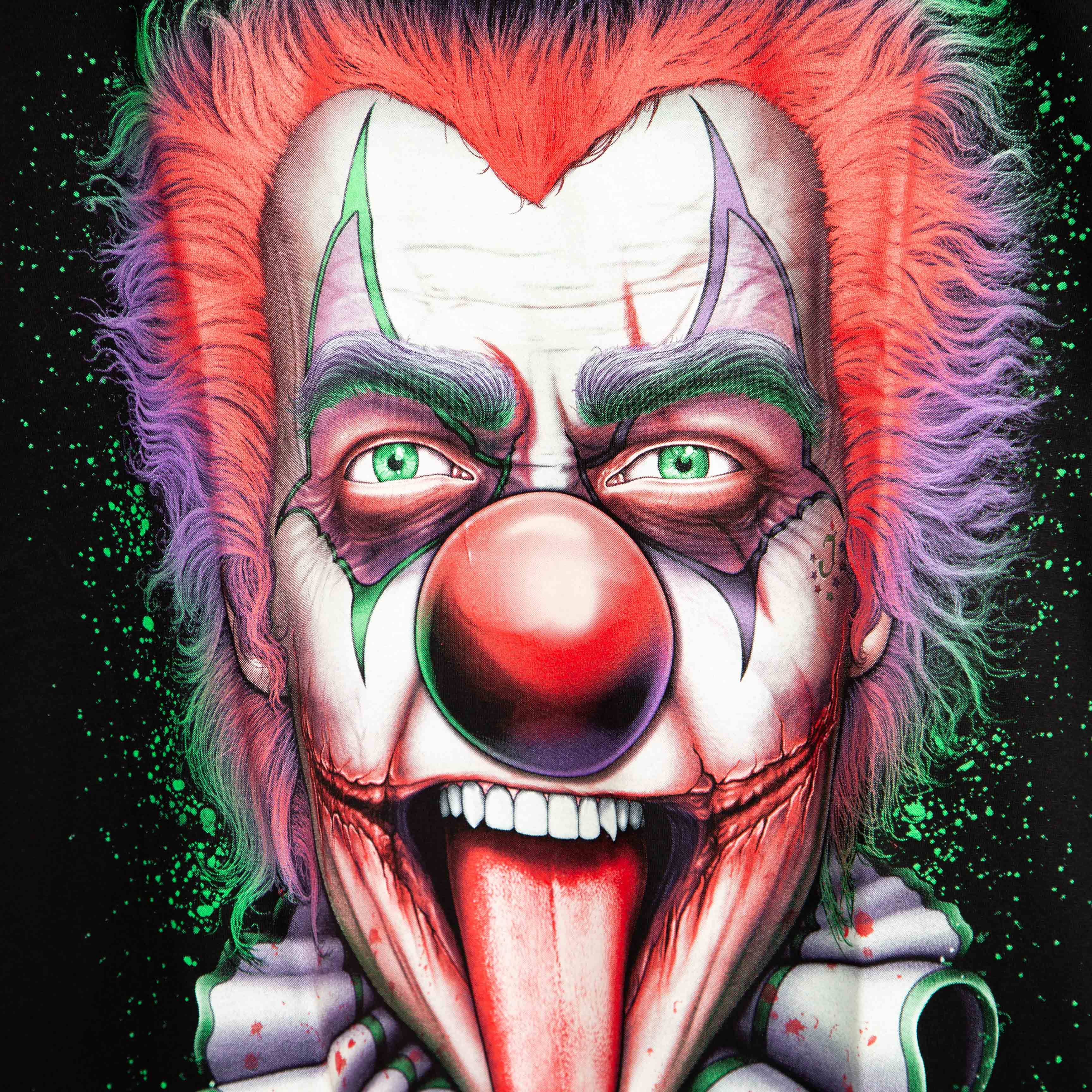 Rock Eagle Raving Clown Face Black Graphic T-Shirt Unisex