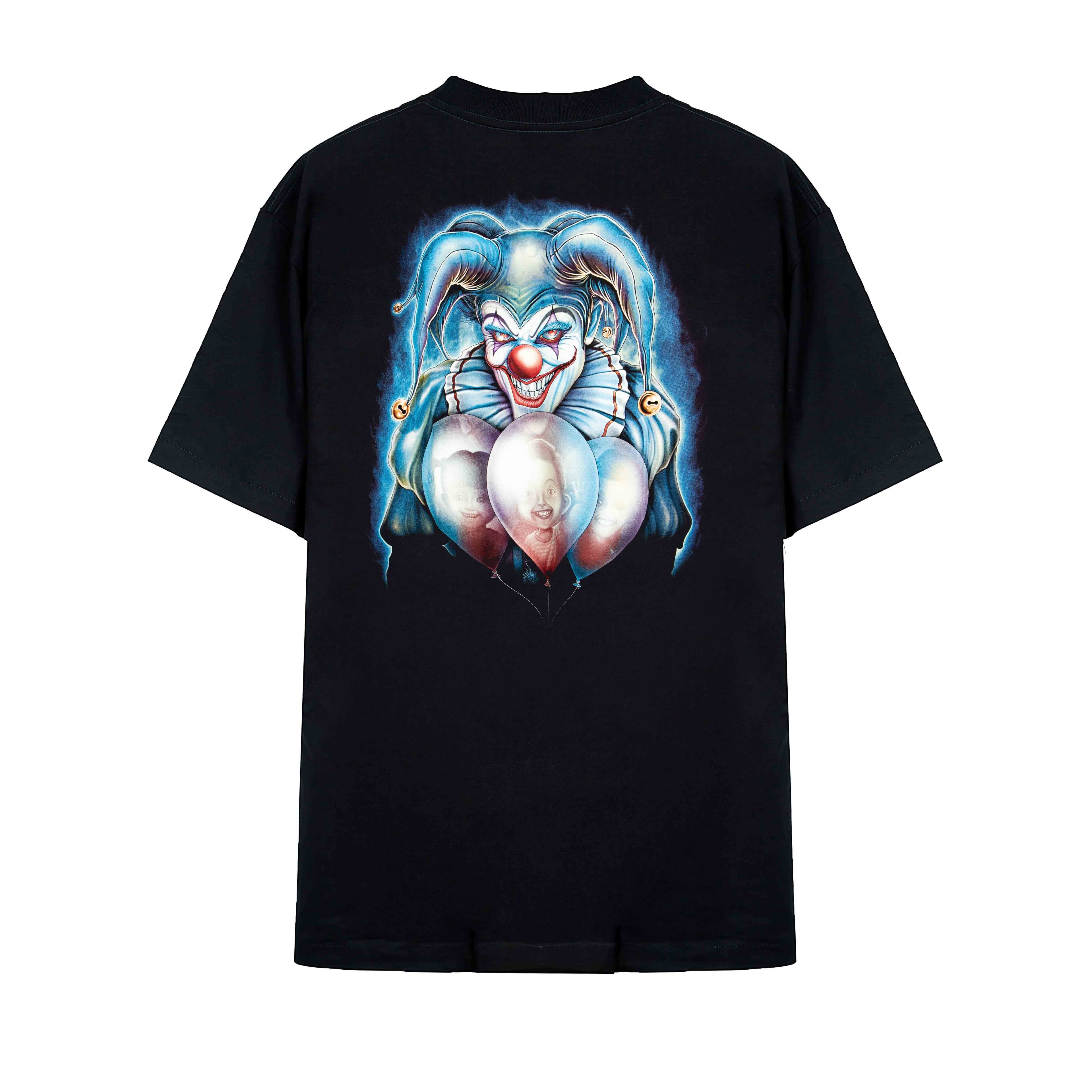 Rock Eagle Vicious Jester Clown Black Graphic T-Shirt Unisex