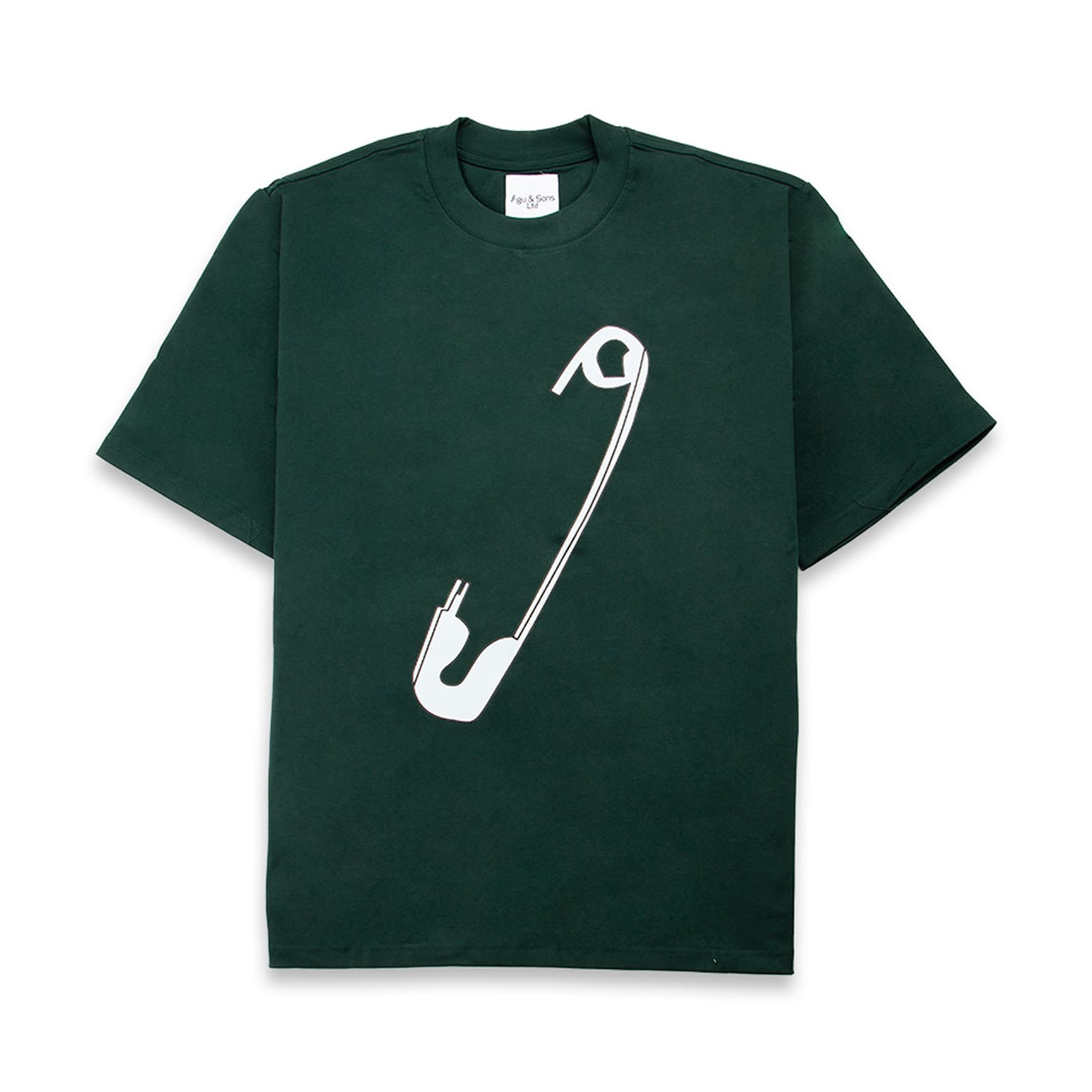 Agu & Sons Ltd Dark Green Safety Pin Unisex T-Shirt