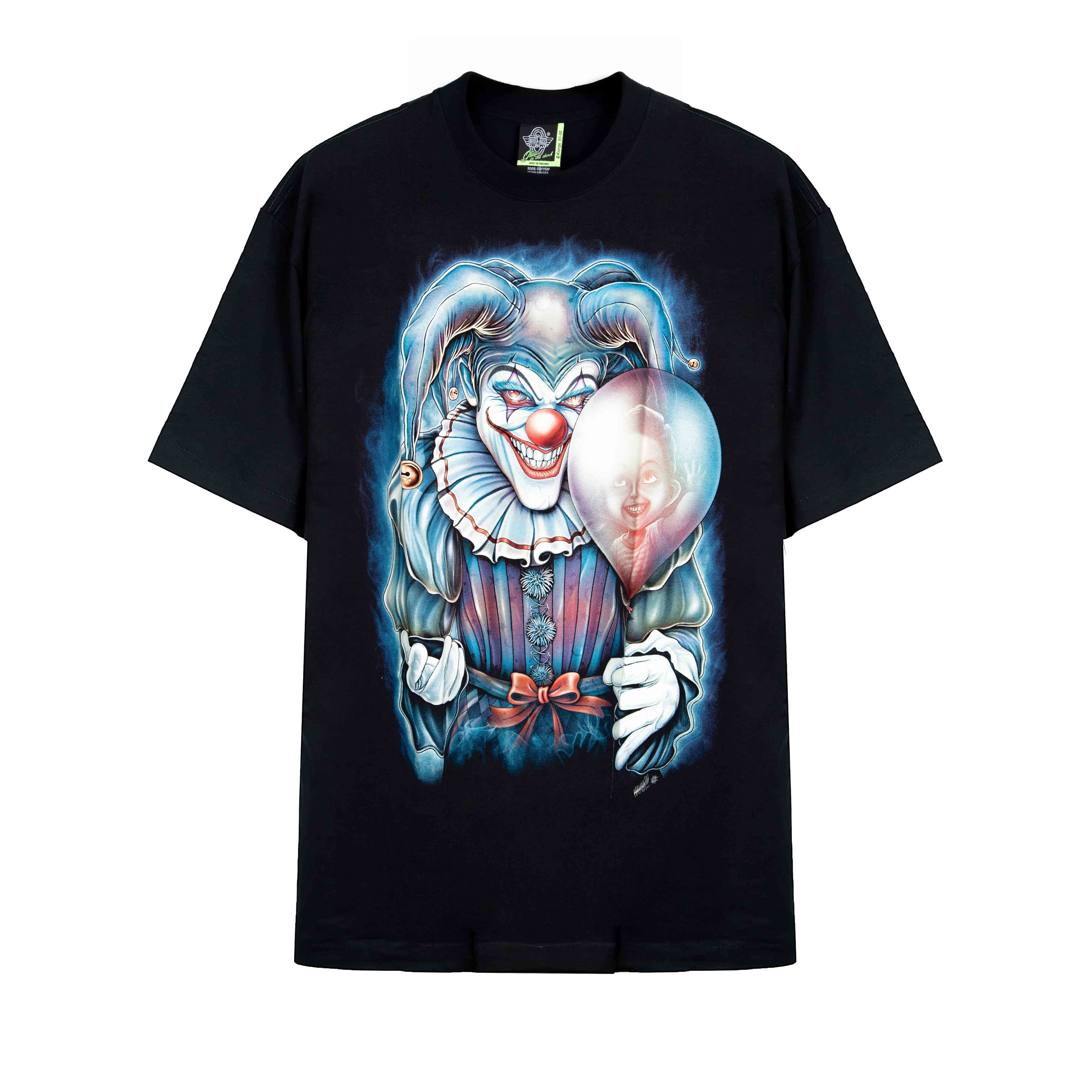Rock Eagle Vicious Jester Clown Black Graphic T-Shirt Unisex