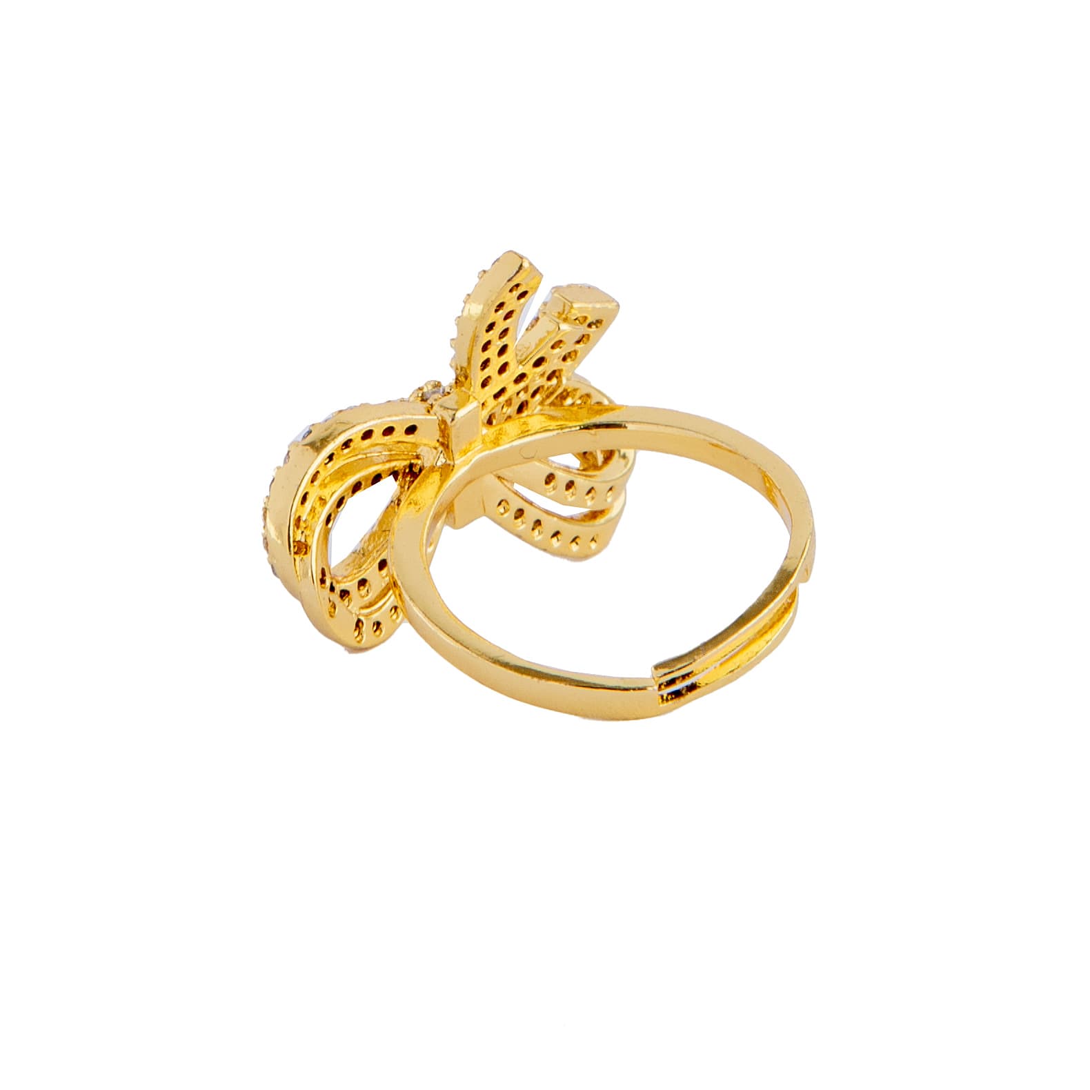 Elegant gold bow ring 