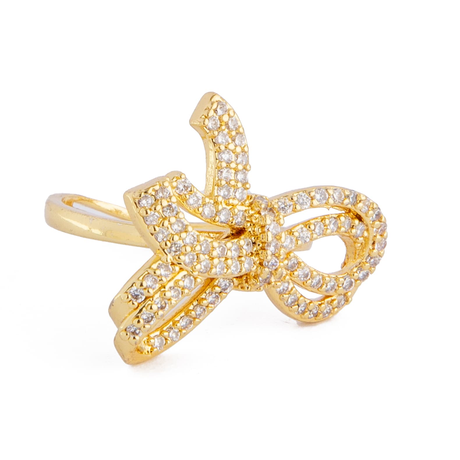 Elegant gold bow ring 