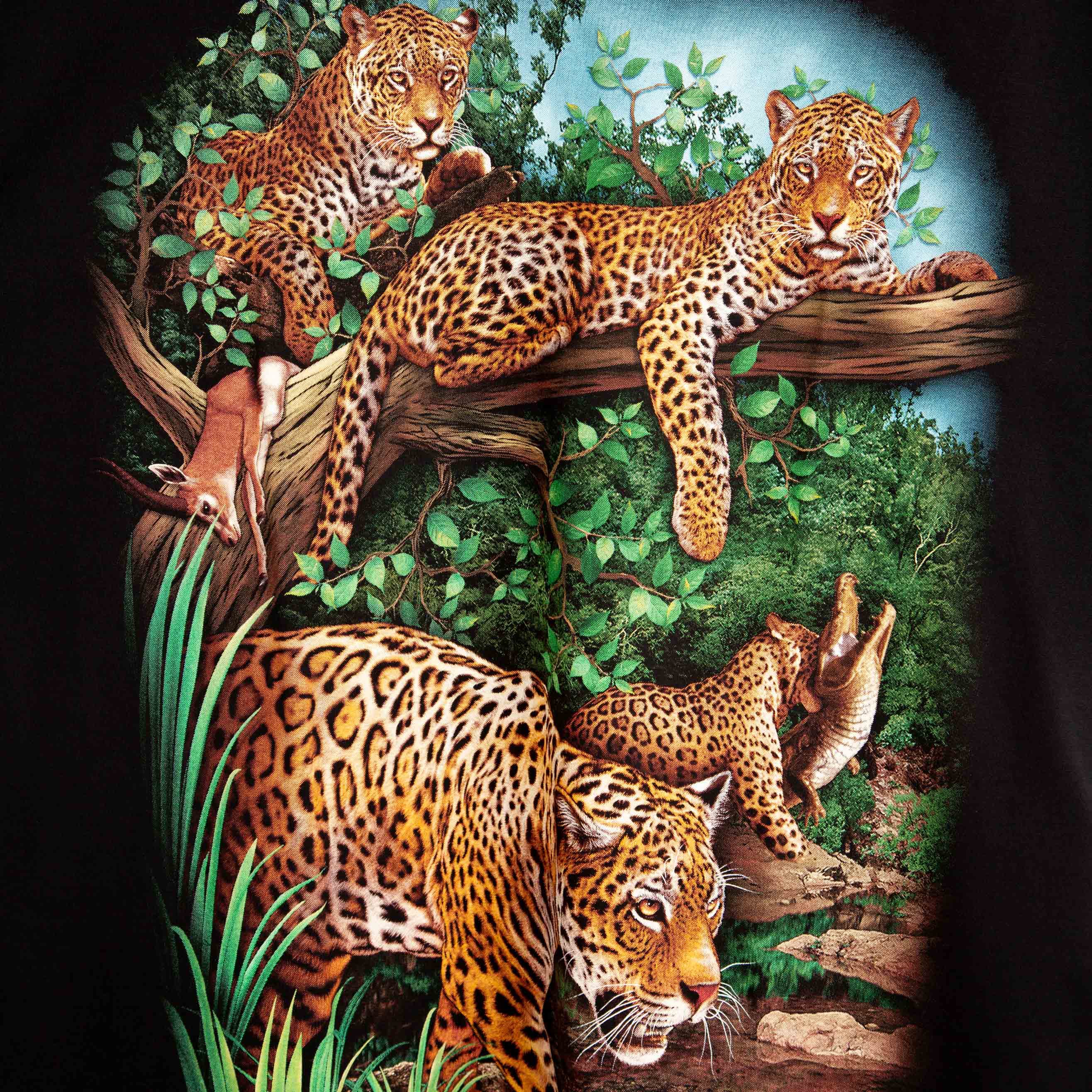 Rock Eagle 'Jaguar Jungle Patrol' Family Black Graphic T-Shirt