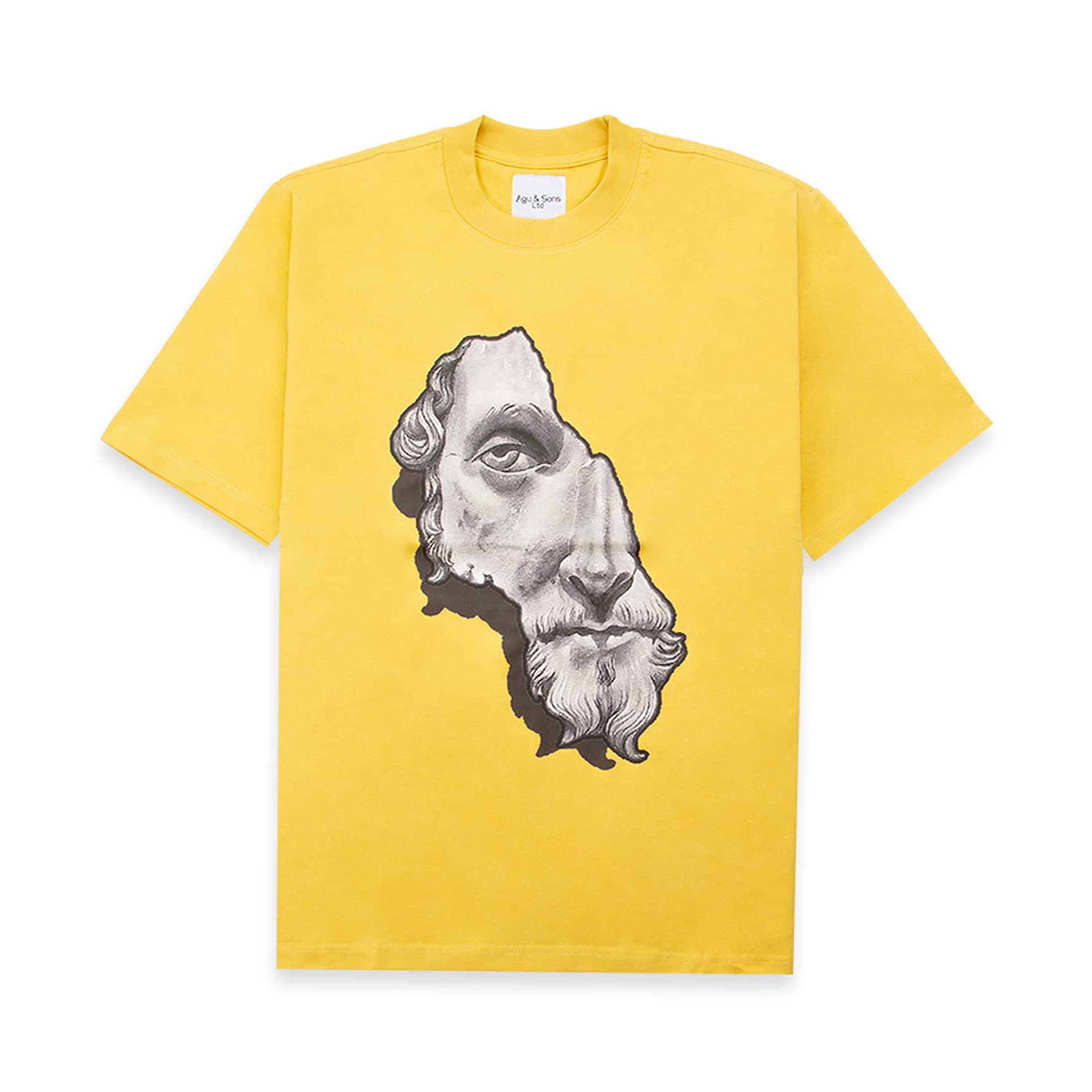 Agu & Sons "Cracked Greek Statue Face" Graphic T-Shirt