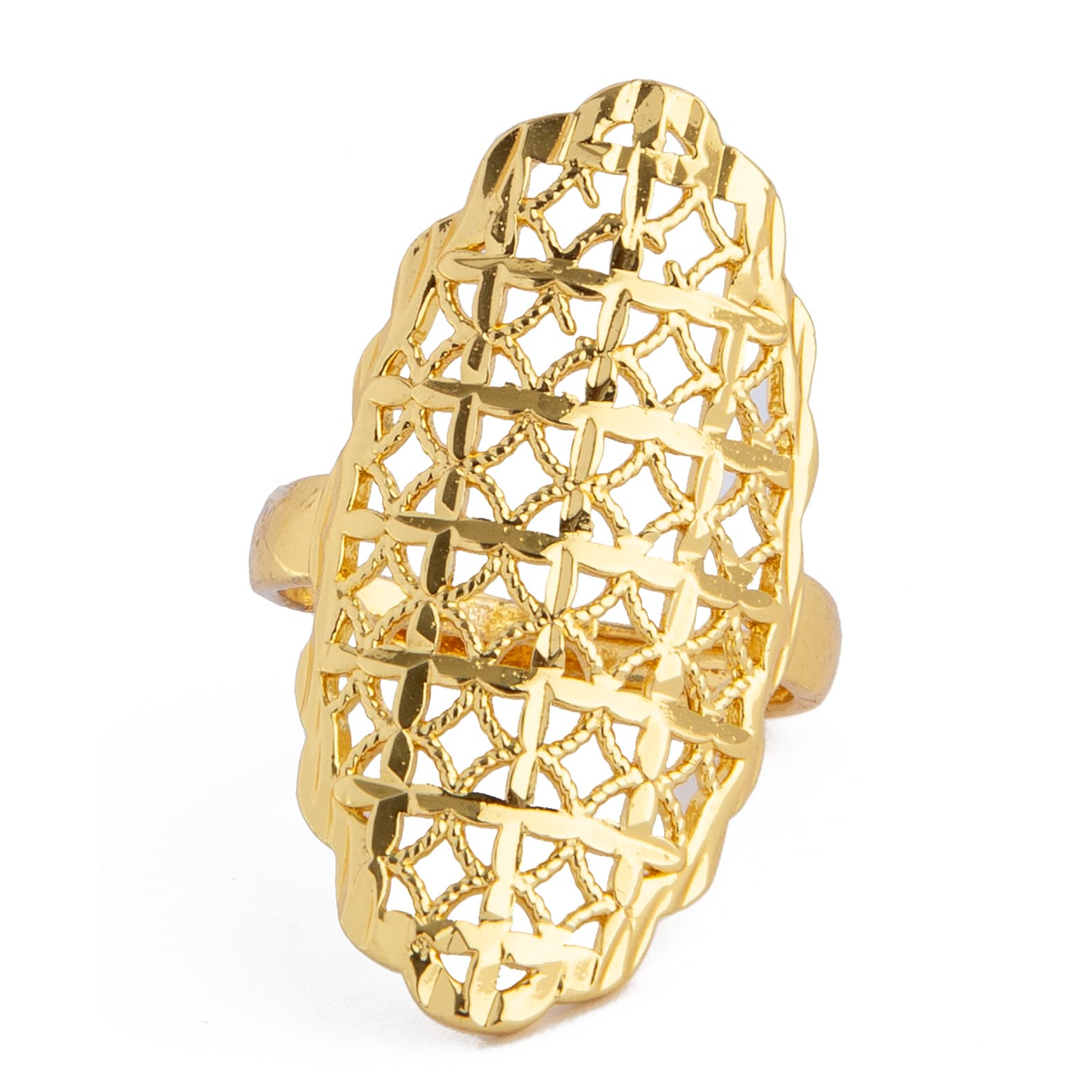 Gold filigree statement ring