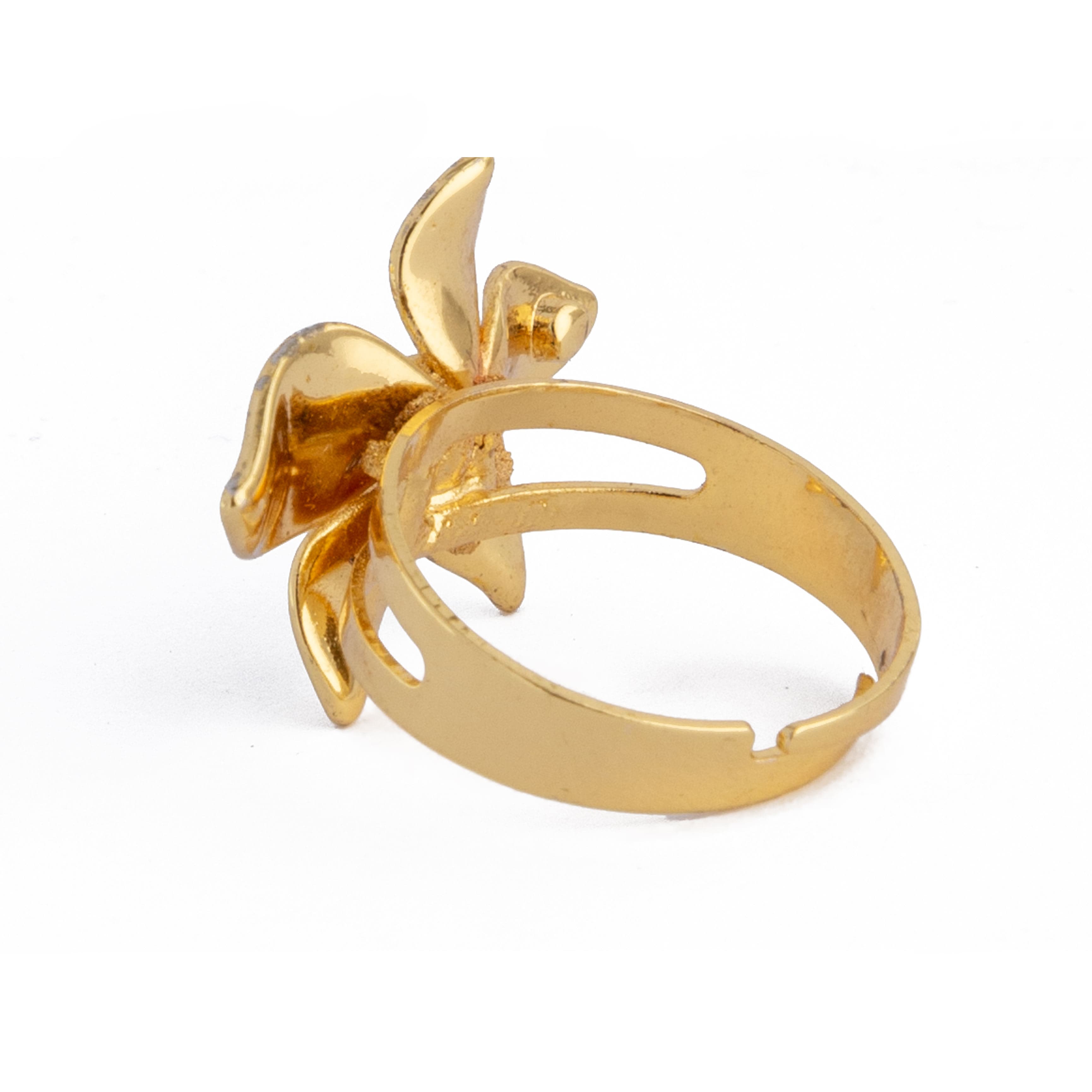 Gold Phalaenopsis Flower Cuff Ring