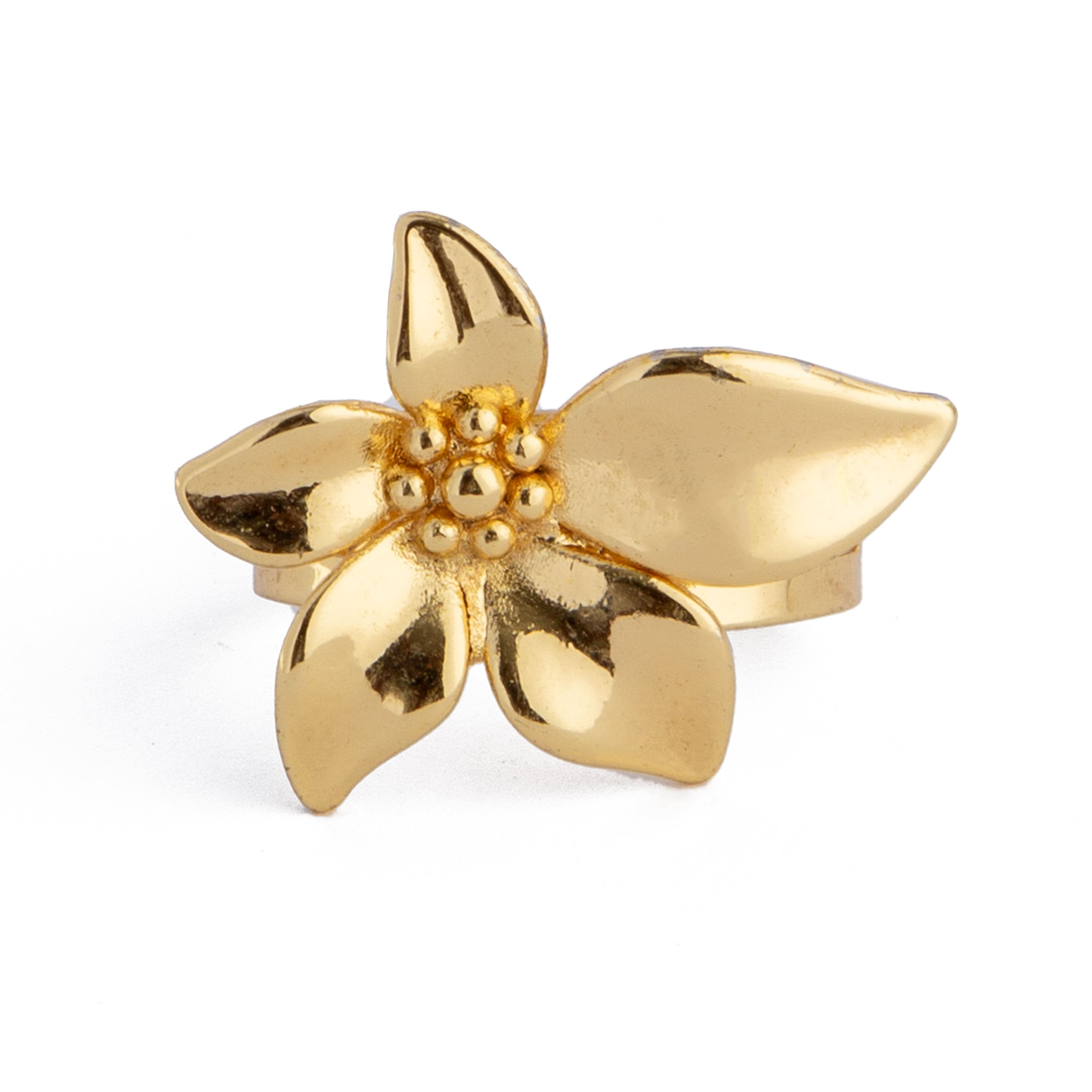 Gold Phalaenopsis Flower Cuff Ring