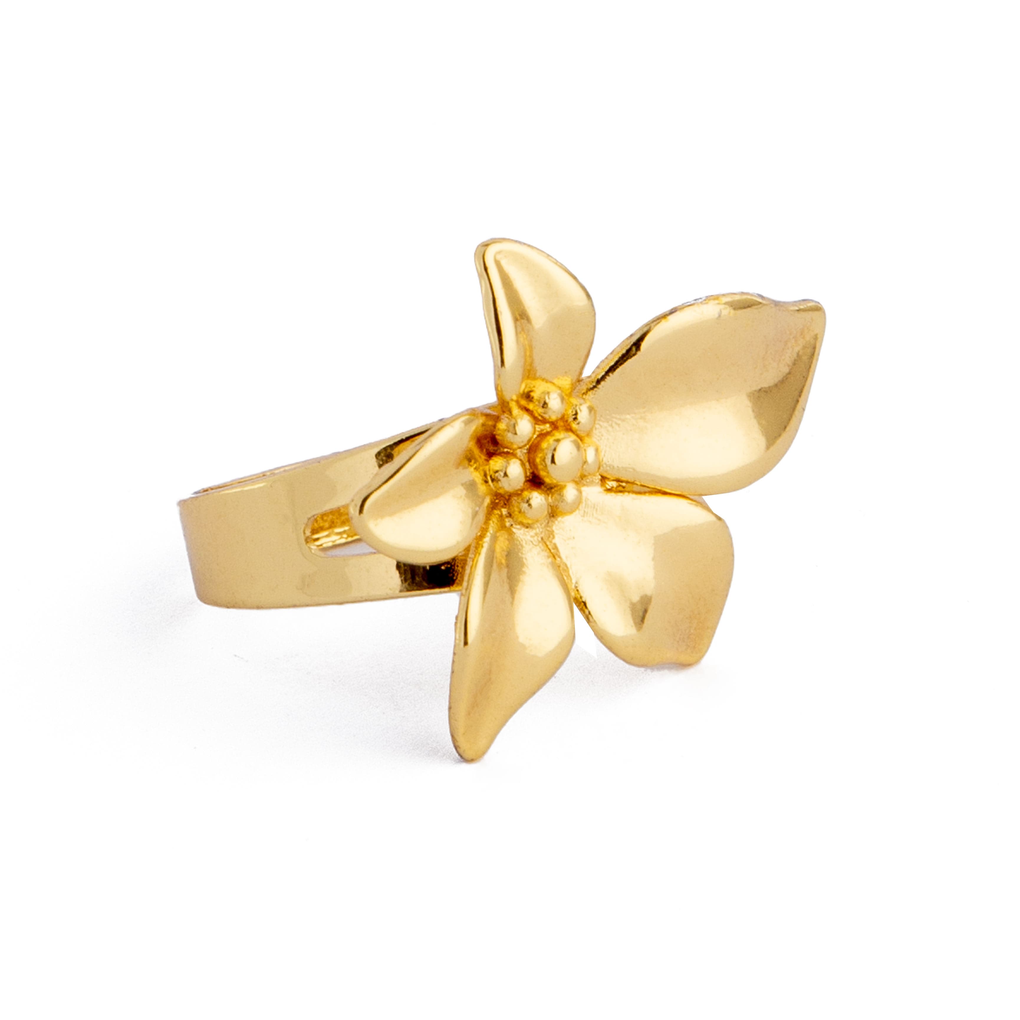 Gold Phalaenopsis Flower Cuff Ring