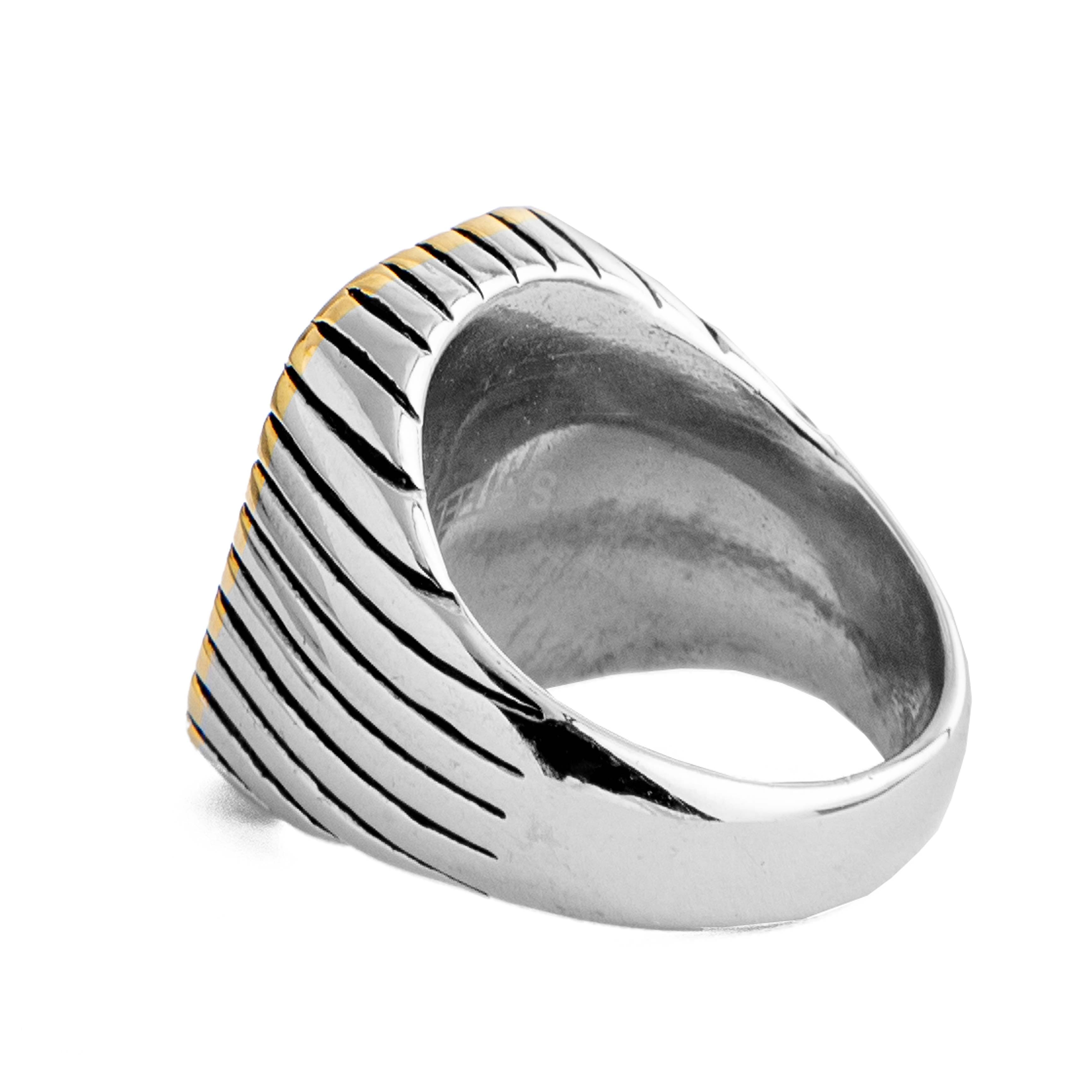 Men's Onyx Signet Ring - Black Stone Silver Band