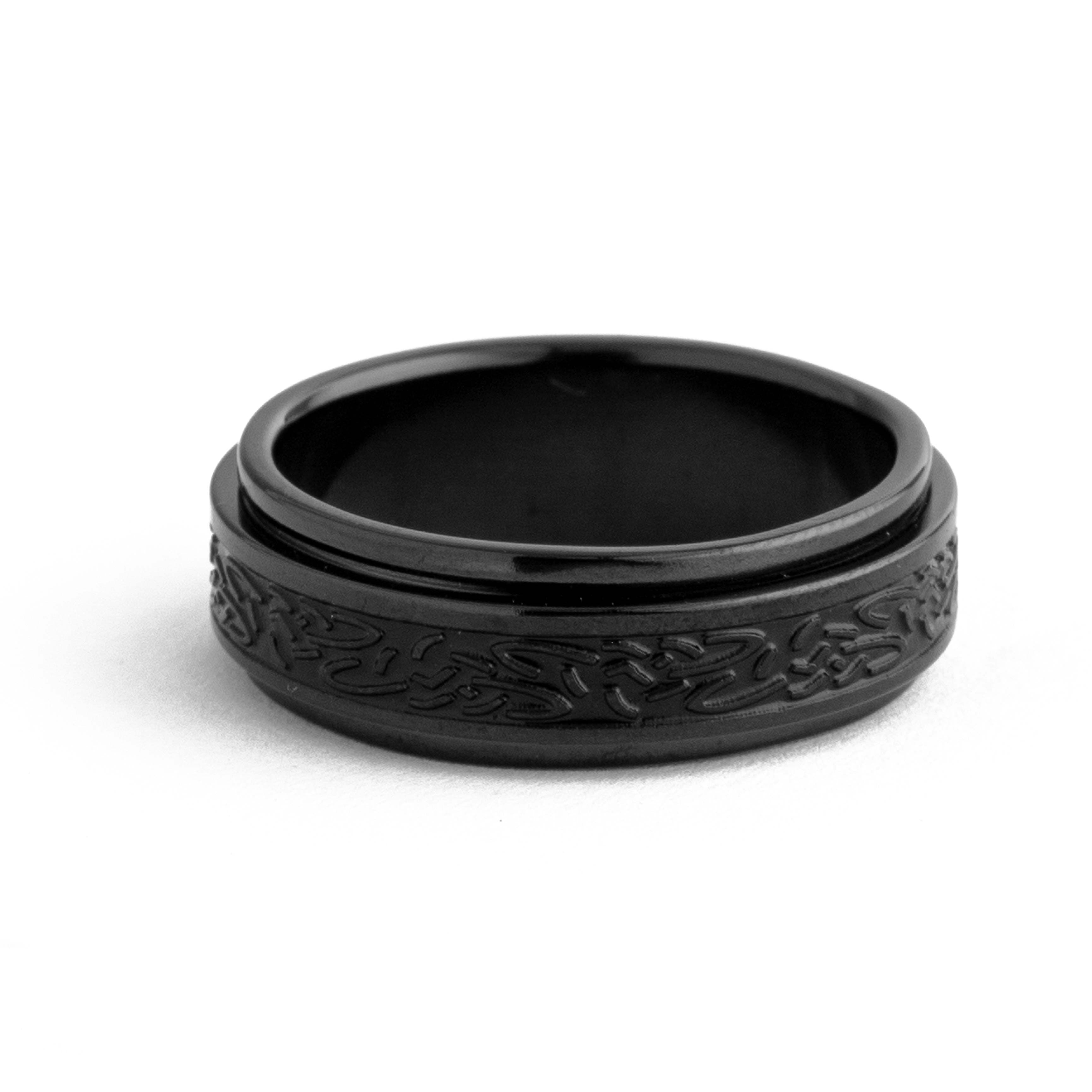 Edward Mirell Black Titanium Laser Design Ring