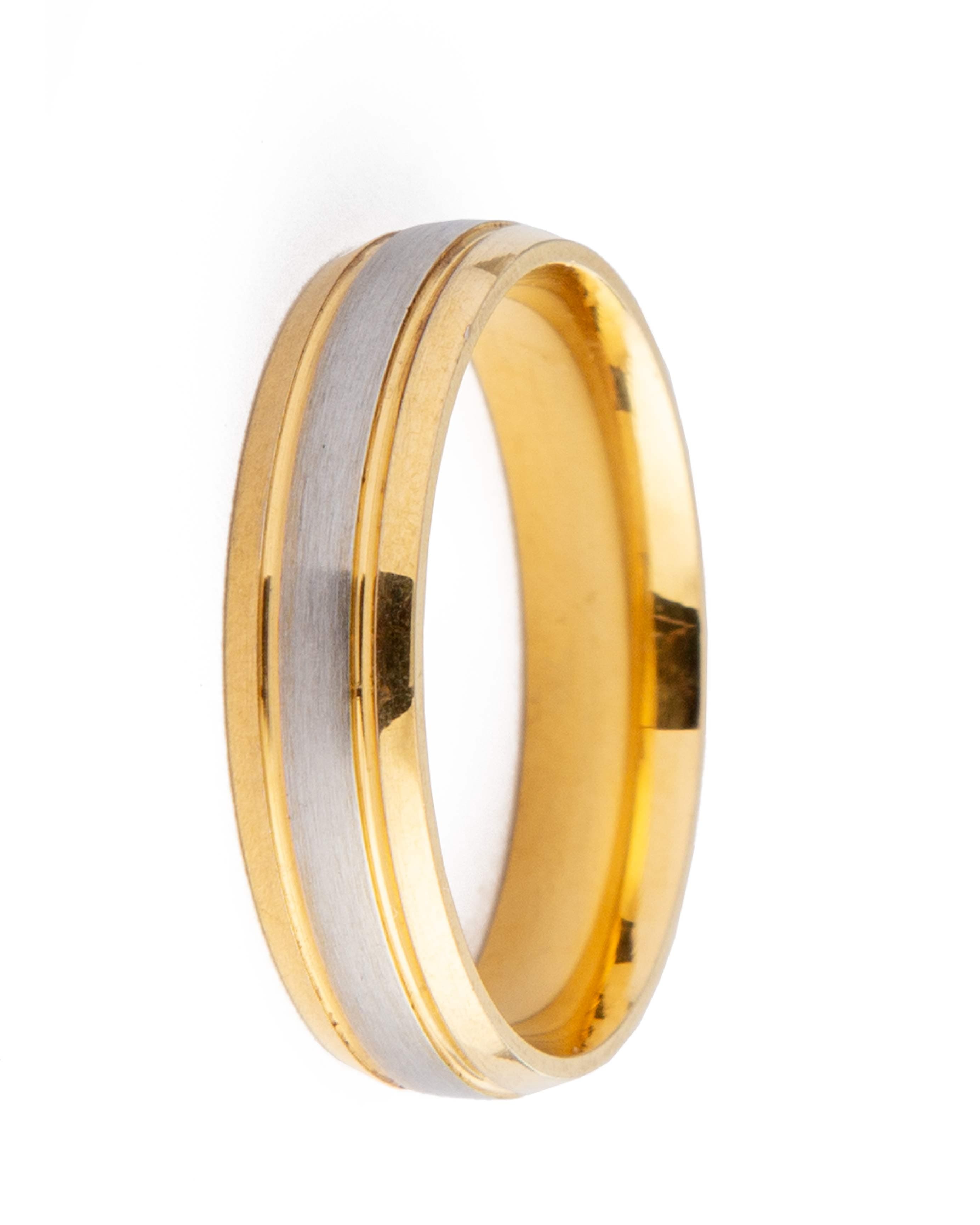Elegant Dual-Tone Men’s Wedding Band, 11575 - Gold & Silver