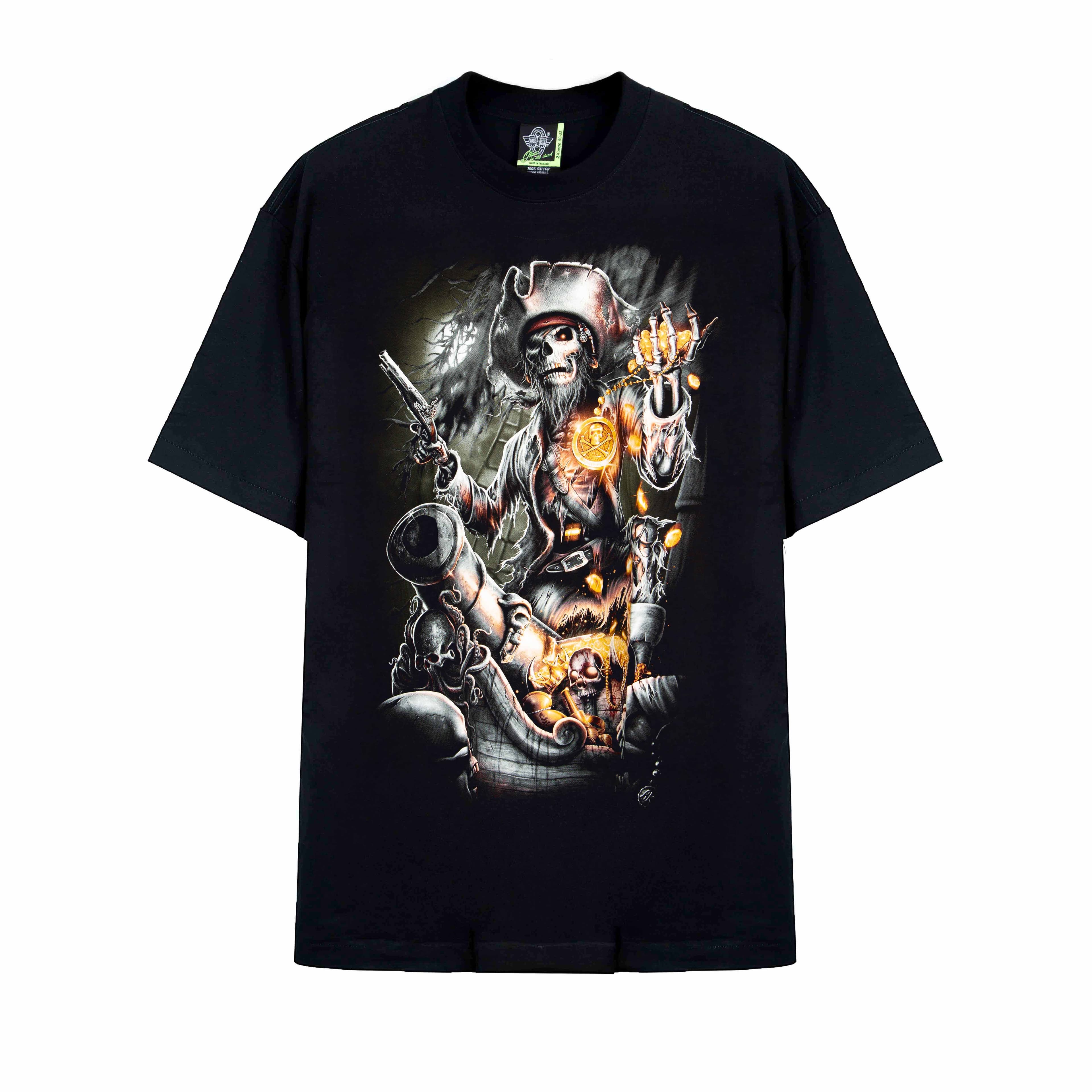 Rock Eagle “Ghost Pirate Commander T-Shirt, 11606- Black