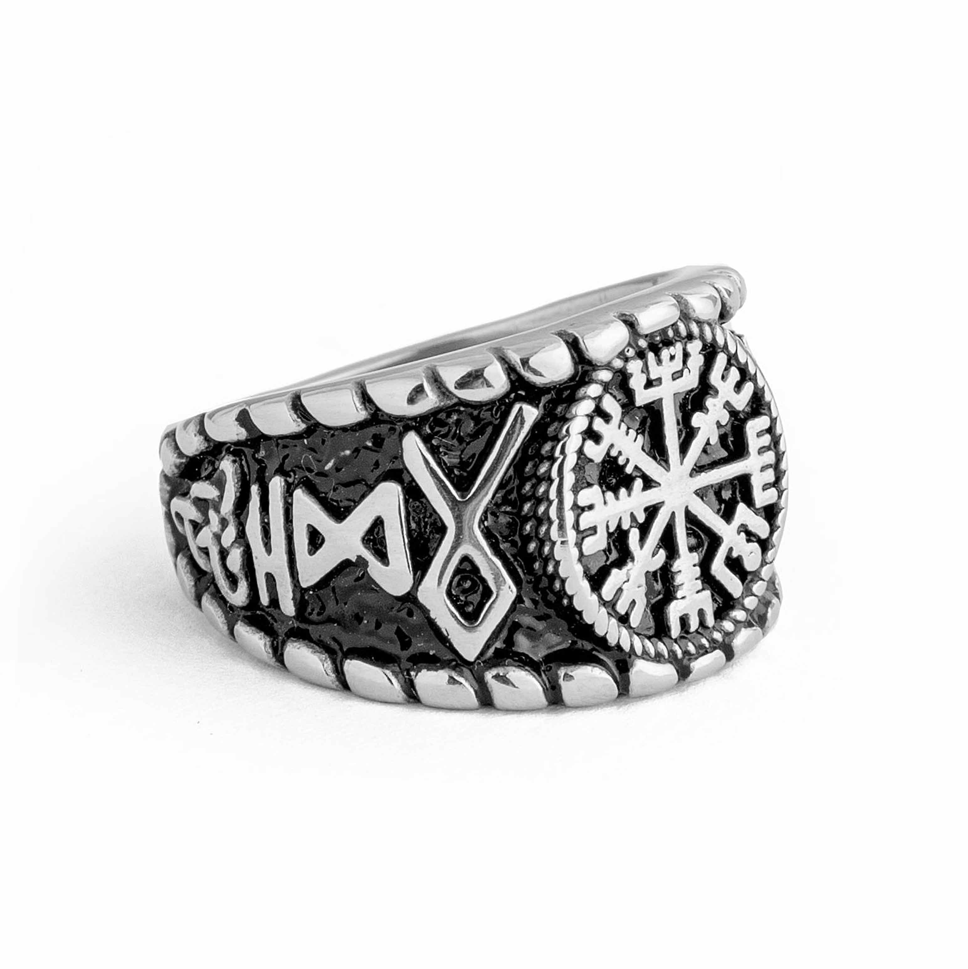 Vegvisir Compass Stainless Steel Ring