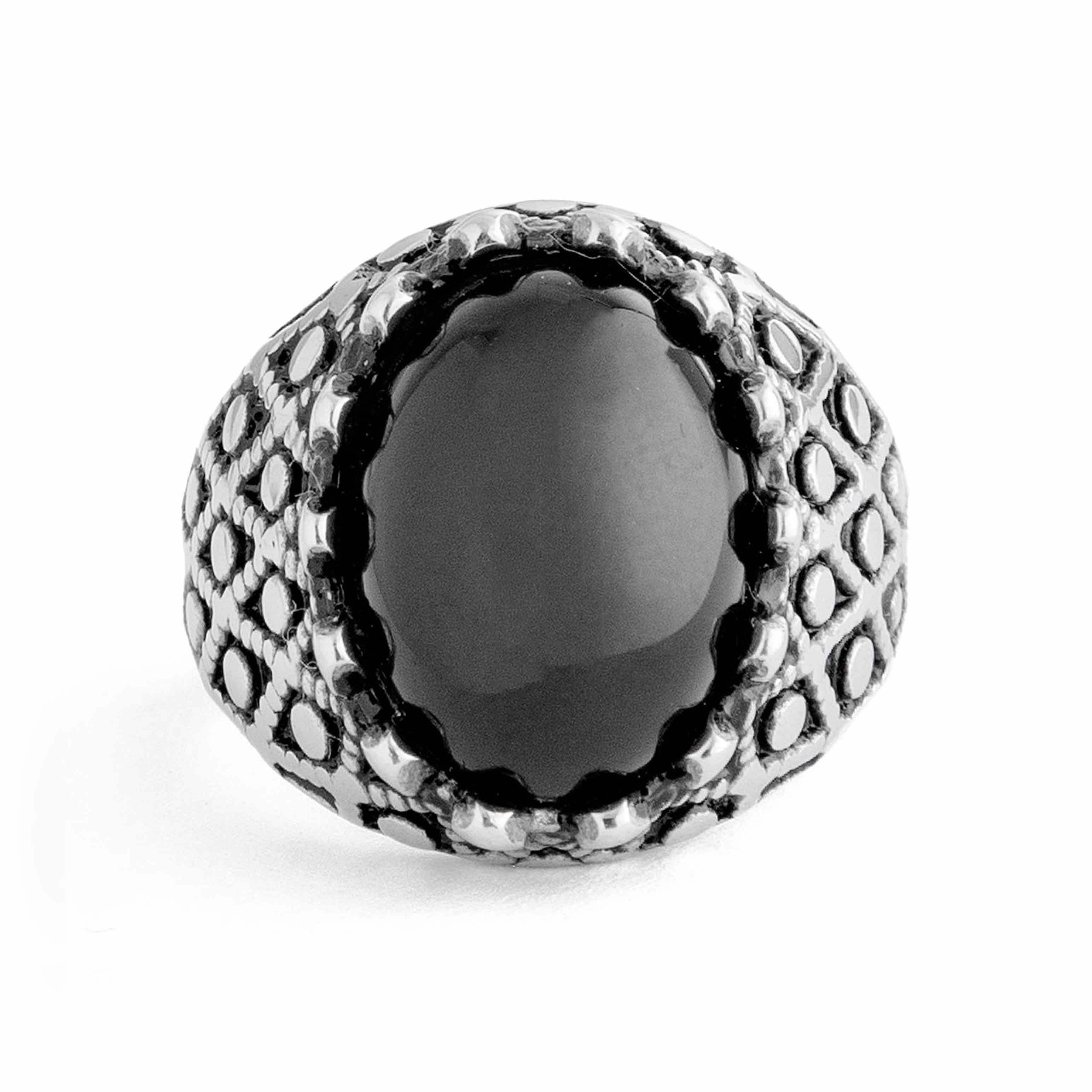 Oval Black Onyx Sterling Silver Ring