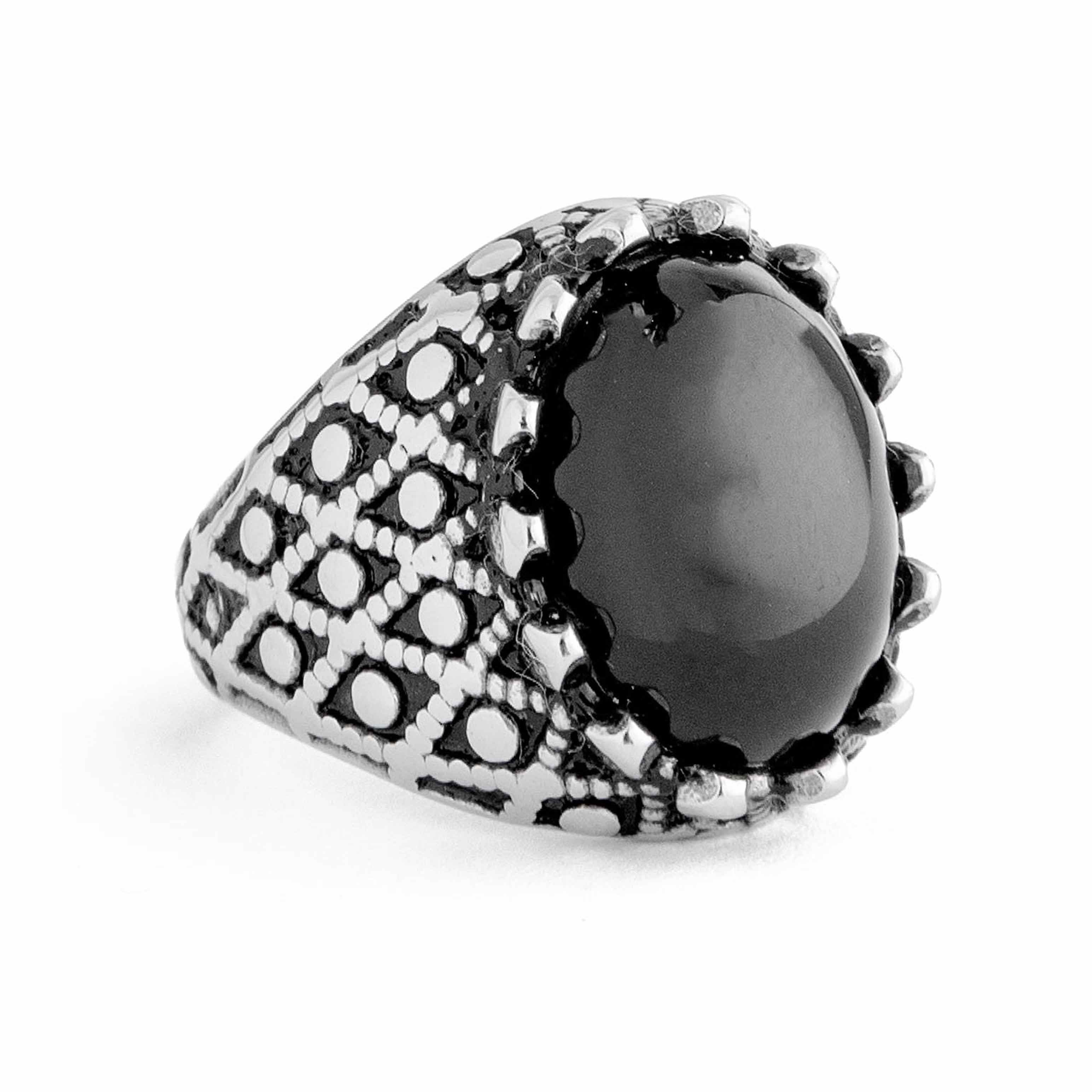 Oval Black Onyx Sterling Silver Ring