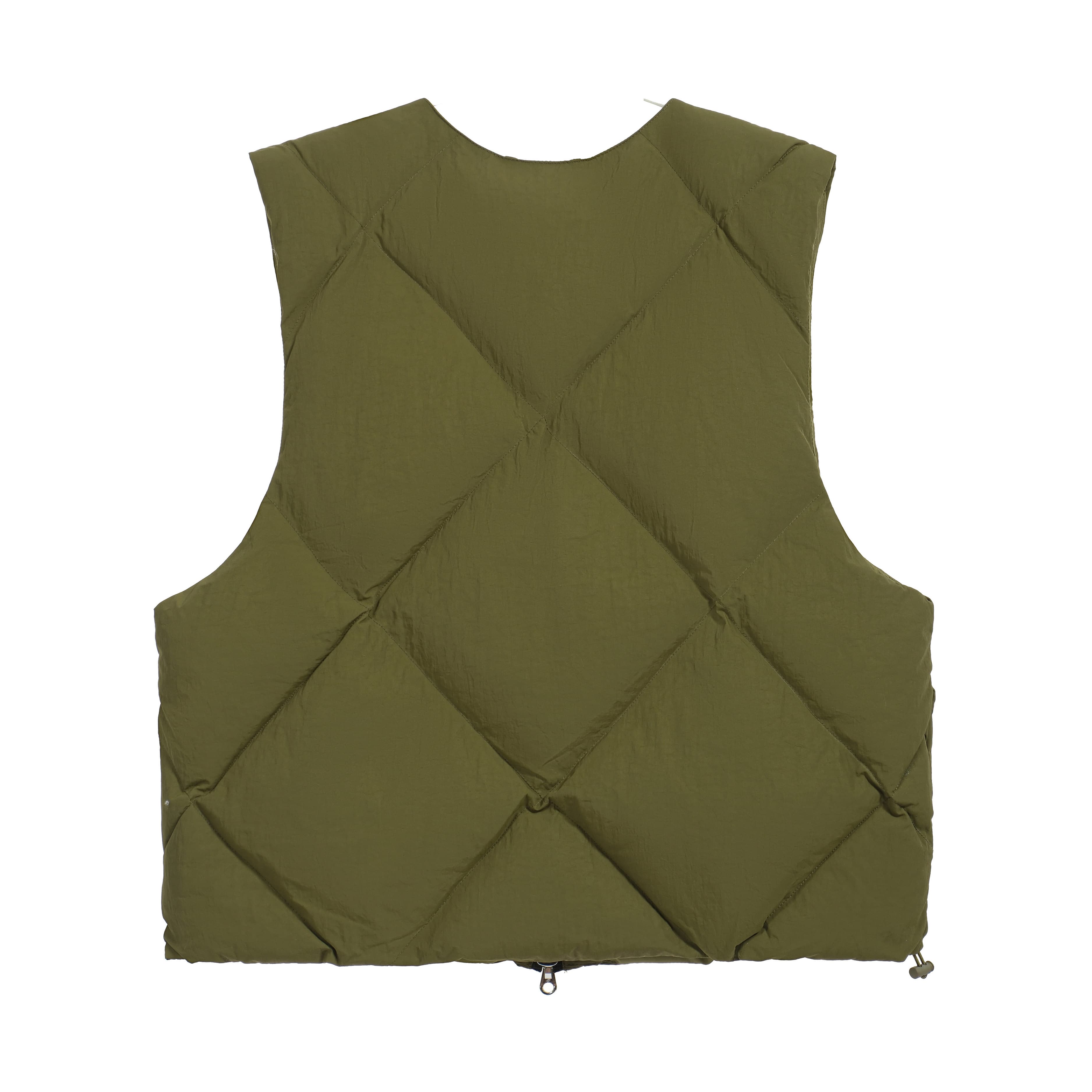 Olive Green Diamond Quilted Down Vest - Cole Buxton Gilet