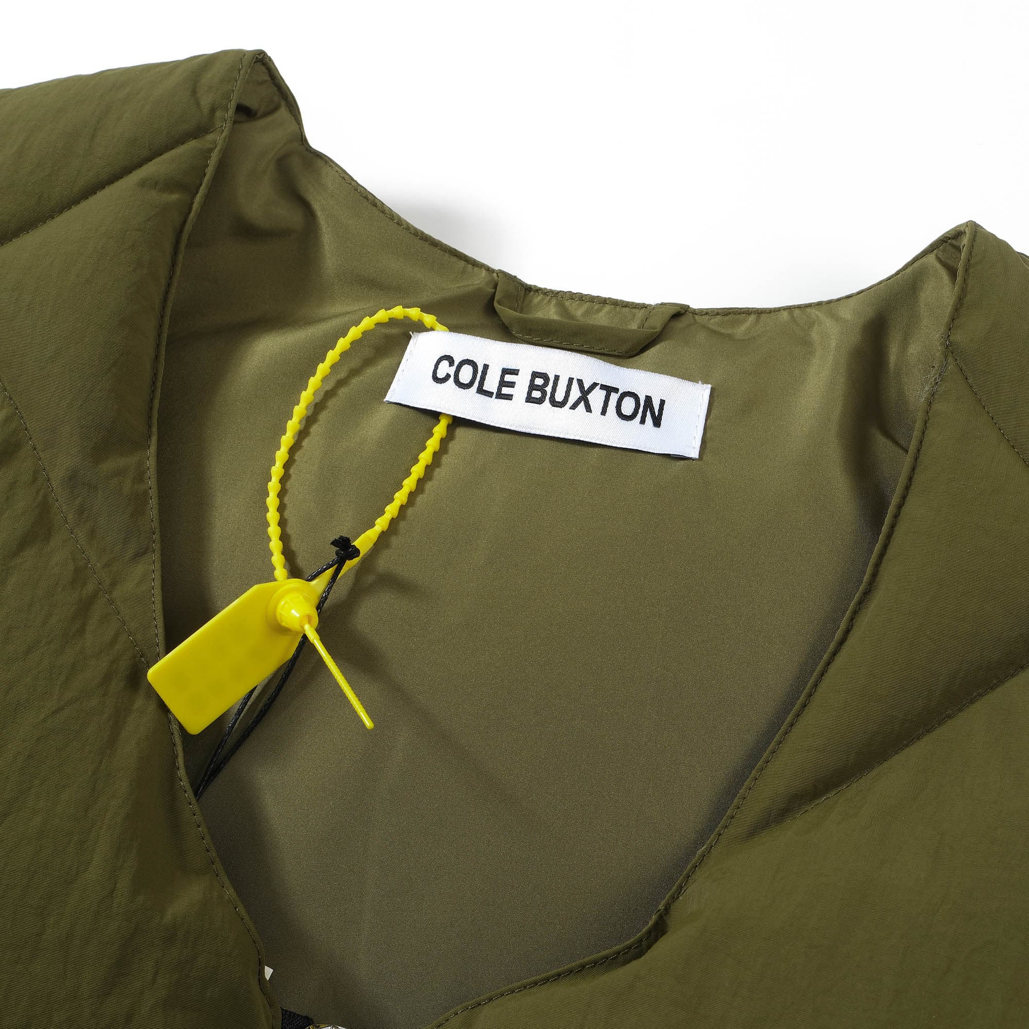 Olive Green Diamond Quilted Down Vest - Cole Buxton Gilet