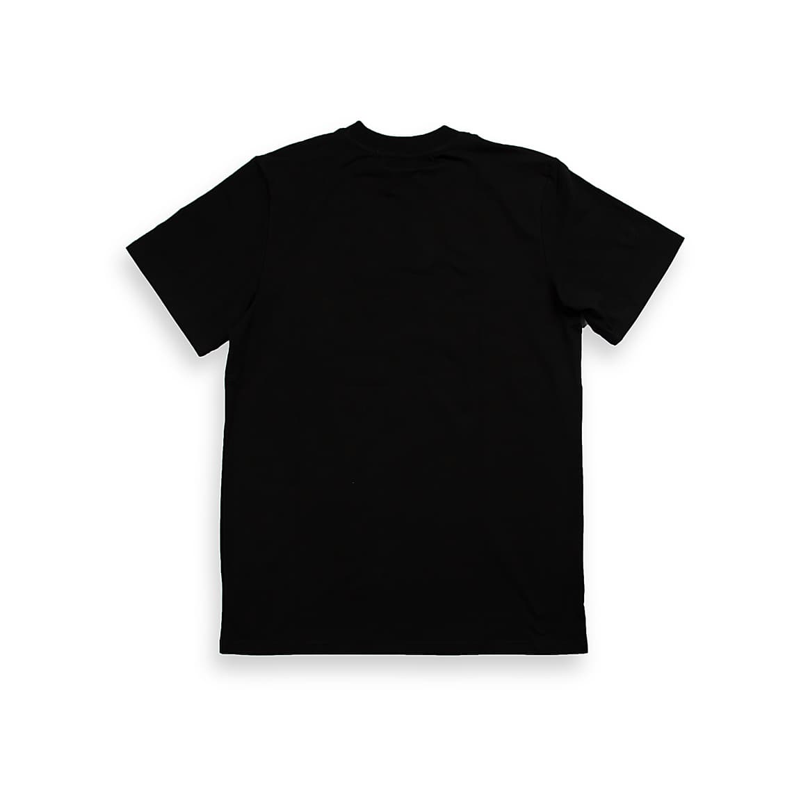 This is a sleek, black short-sleeve t-shirt from the designer brand BOSS. It features a crew neck and a prominent graphic design on the chest: