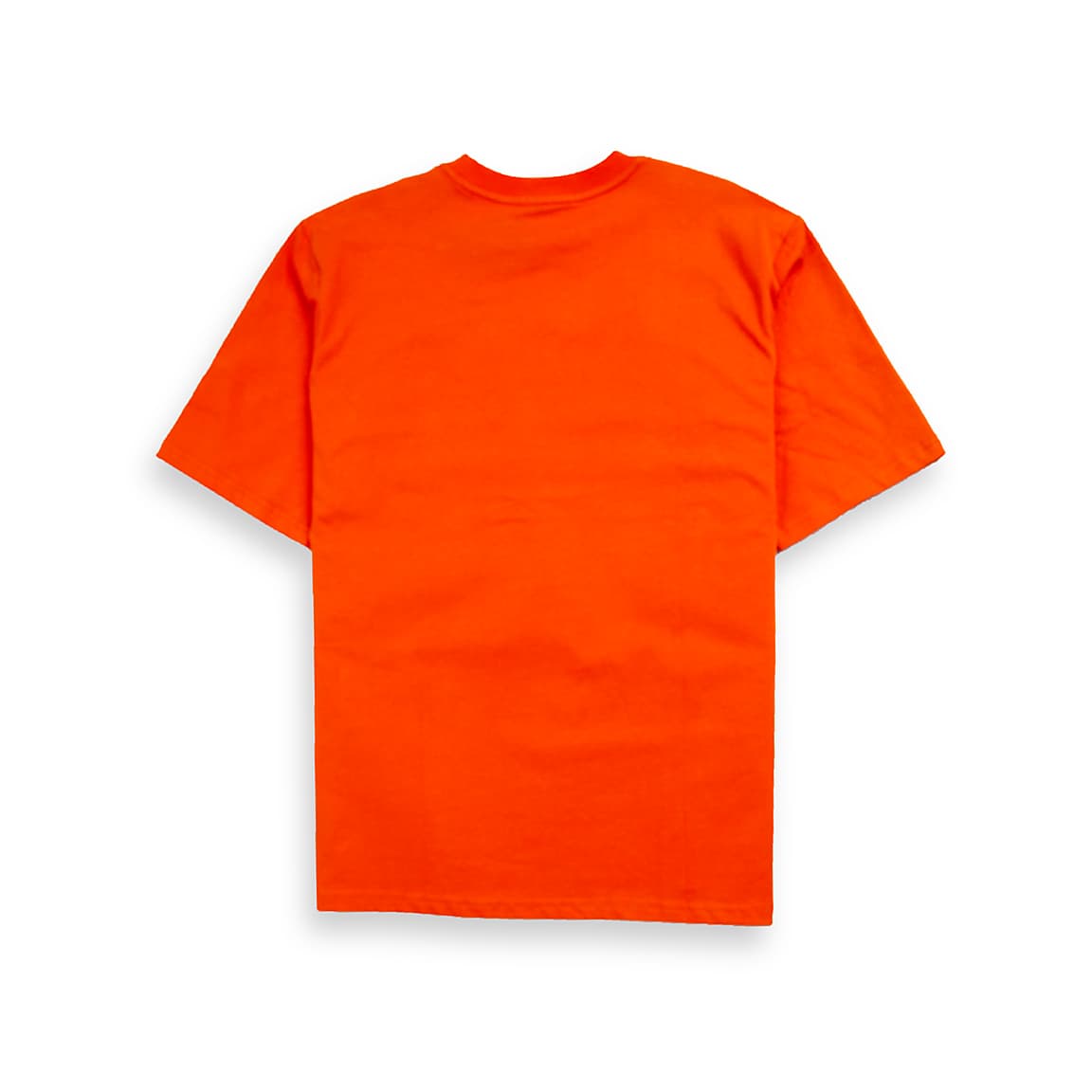 This is a vibrant, short-sleeved crew-neck t-shirt featuring a unique graphic detail.