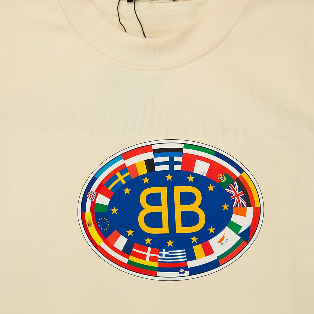 This is a relaxed-fit, short-sleeved t-shirt from the luxury brand Balenciaga.