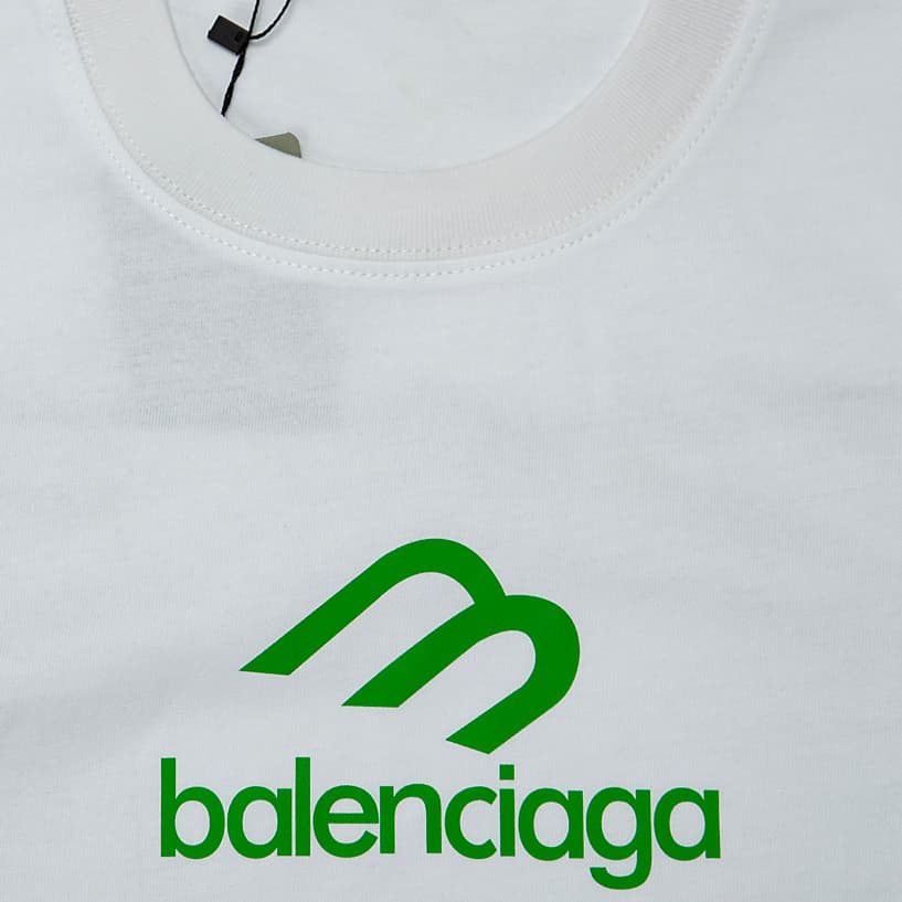 This is a minimalist and modern short-sleeved t-shirt from the luxury brand Balenciaga.