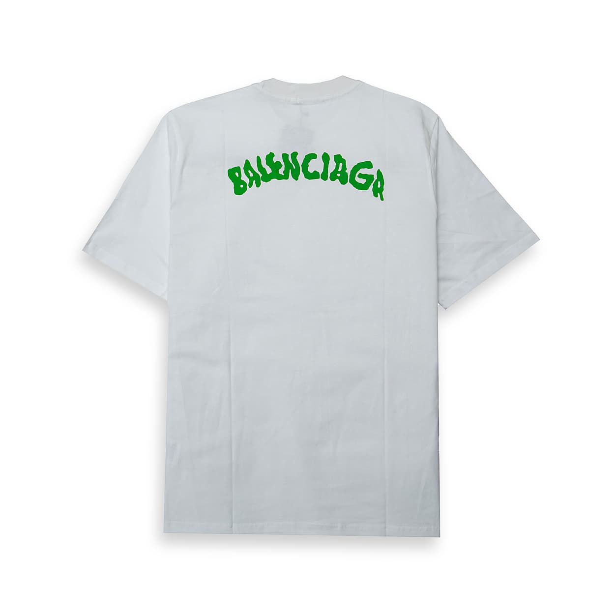 This is a minimalist and modern short-sleeved t-shirt from the luxury brand Balenciaga.