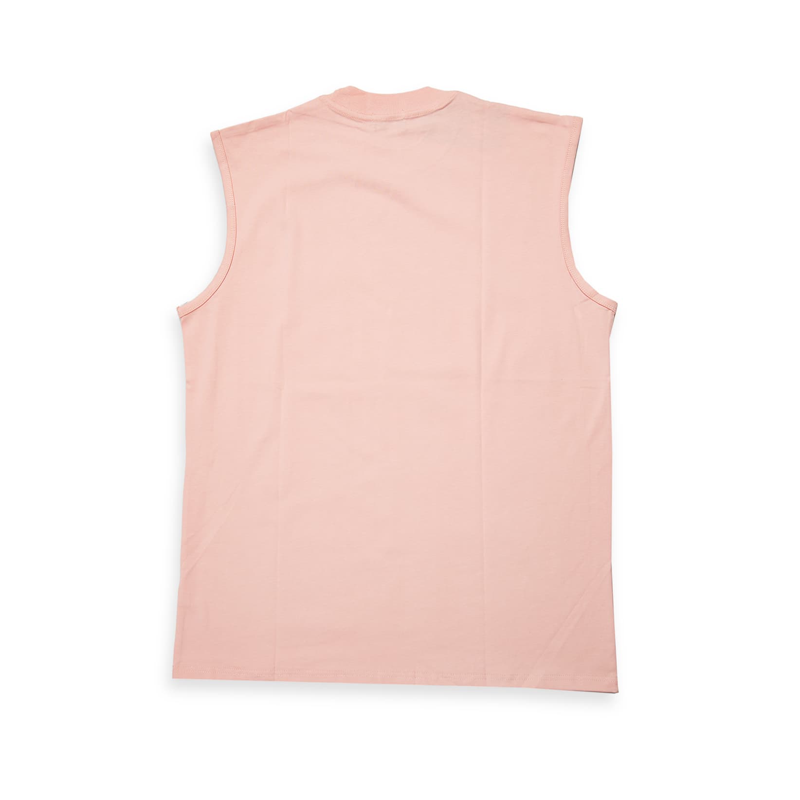 Daily Paper Light Pink Sleeveless Graphic T-Shirt - Unisex Cotton Muscle T-shirt  with Red Arched Logo